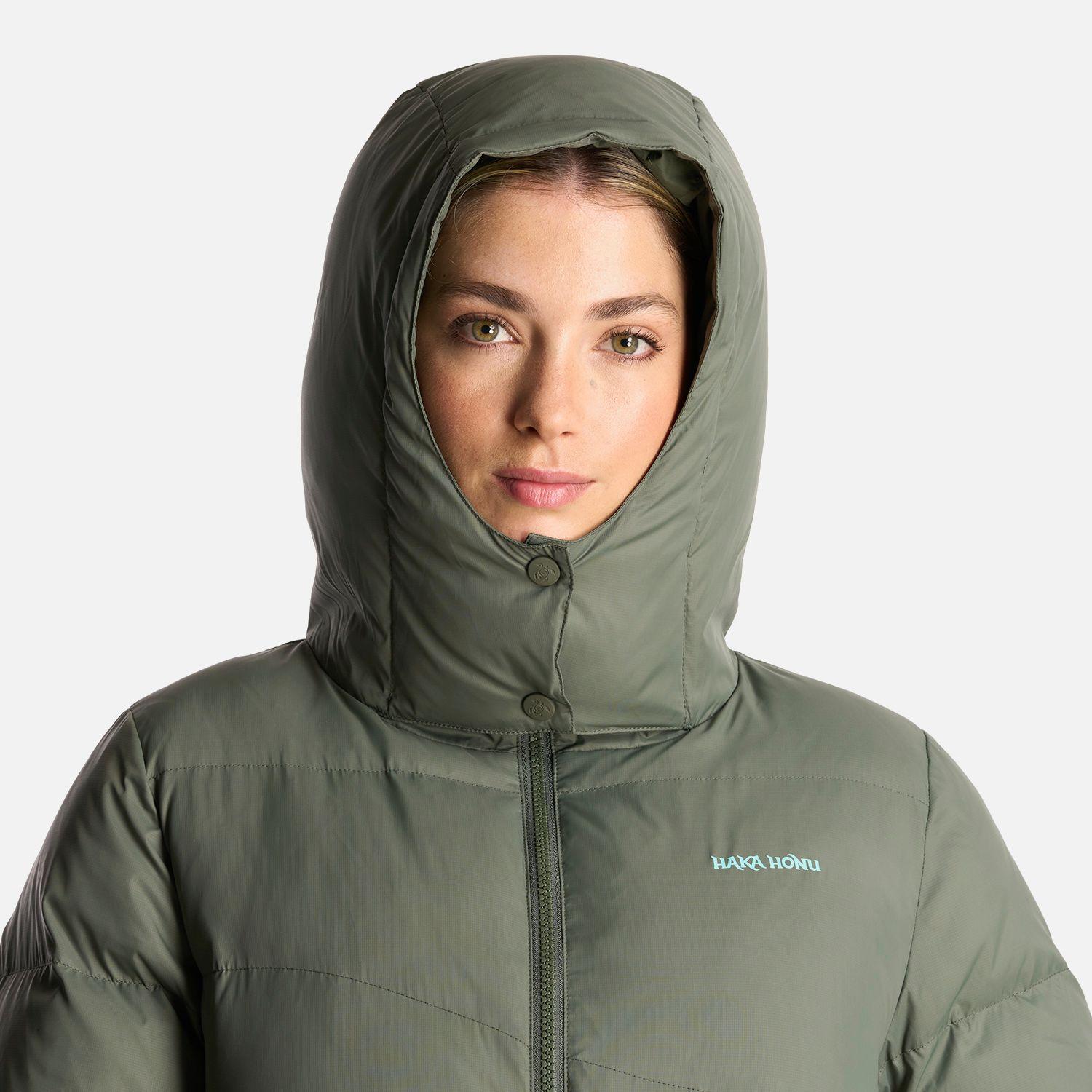 Chaqueta Mujer Termal Verde Grisaceo Haka Honu-5