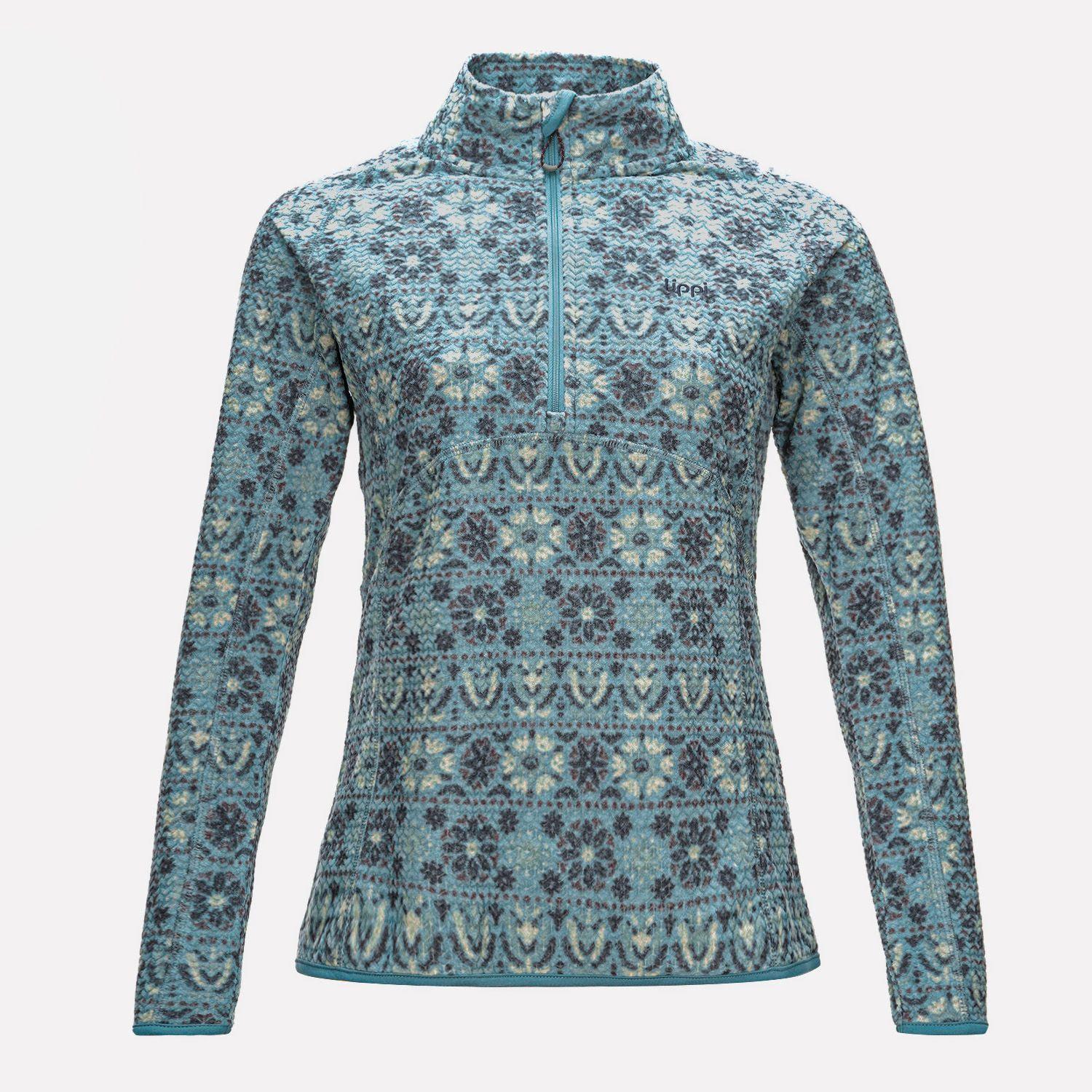 Poleron Mujer Jacaranda Nano-F 14 Zip Print Jade Oscuro Lippi-0