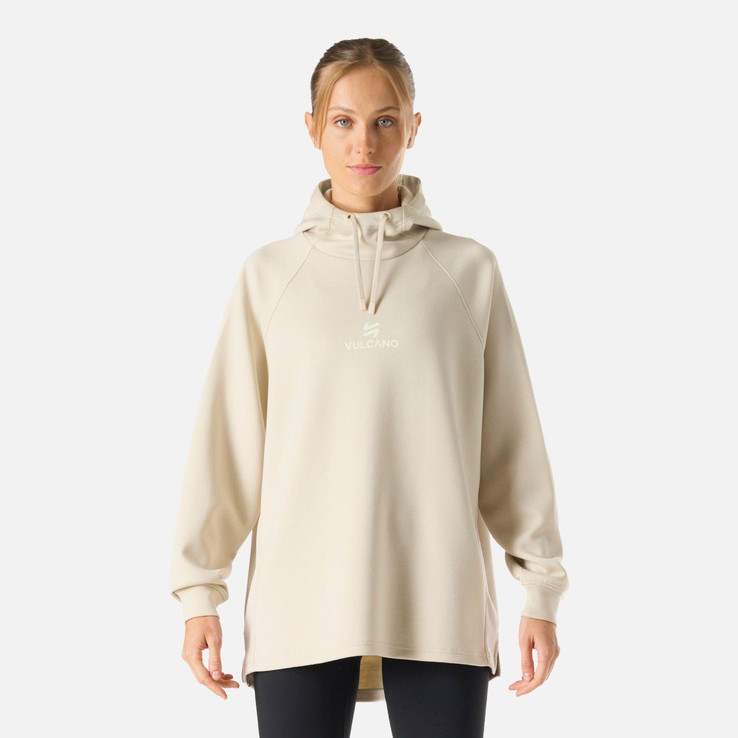 Polerón Mujer Tempo Sweatshirt Hoody Crema Vulcano-0