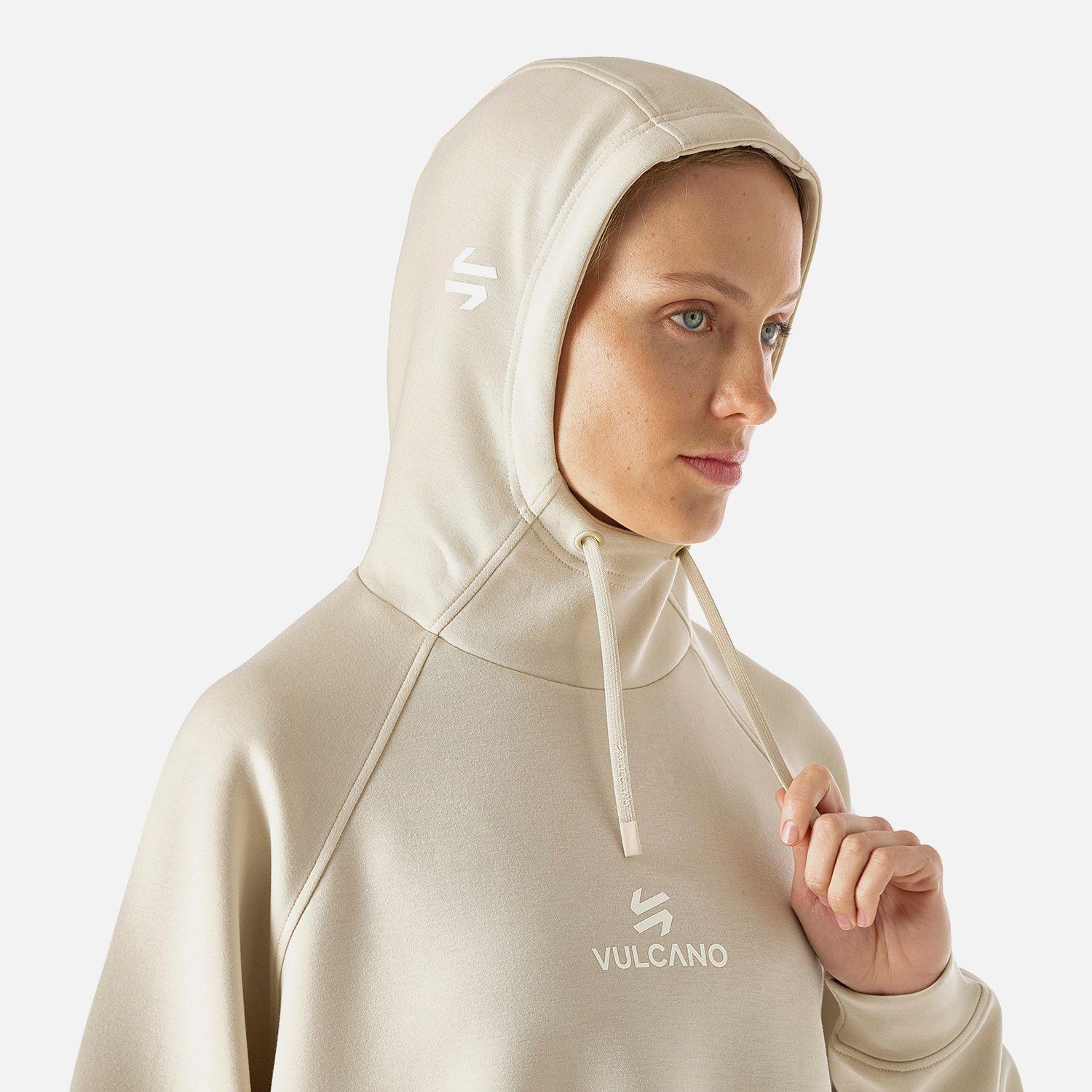 Polerón Mujer Tempo Sweatshirt Hoody Crema Vulcano-4