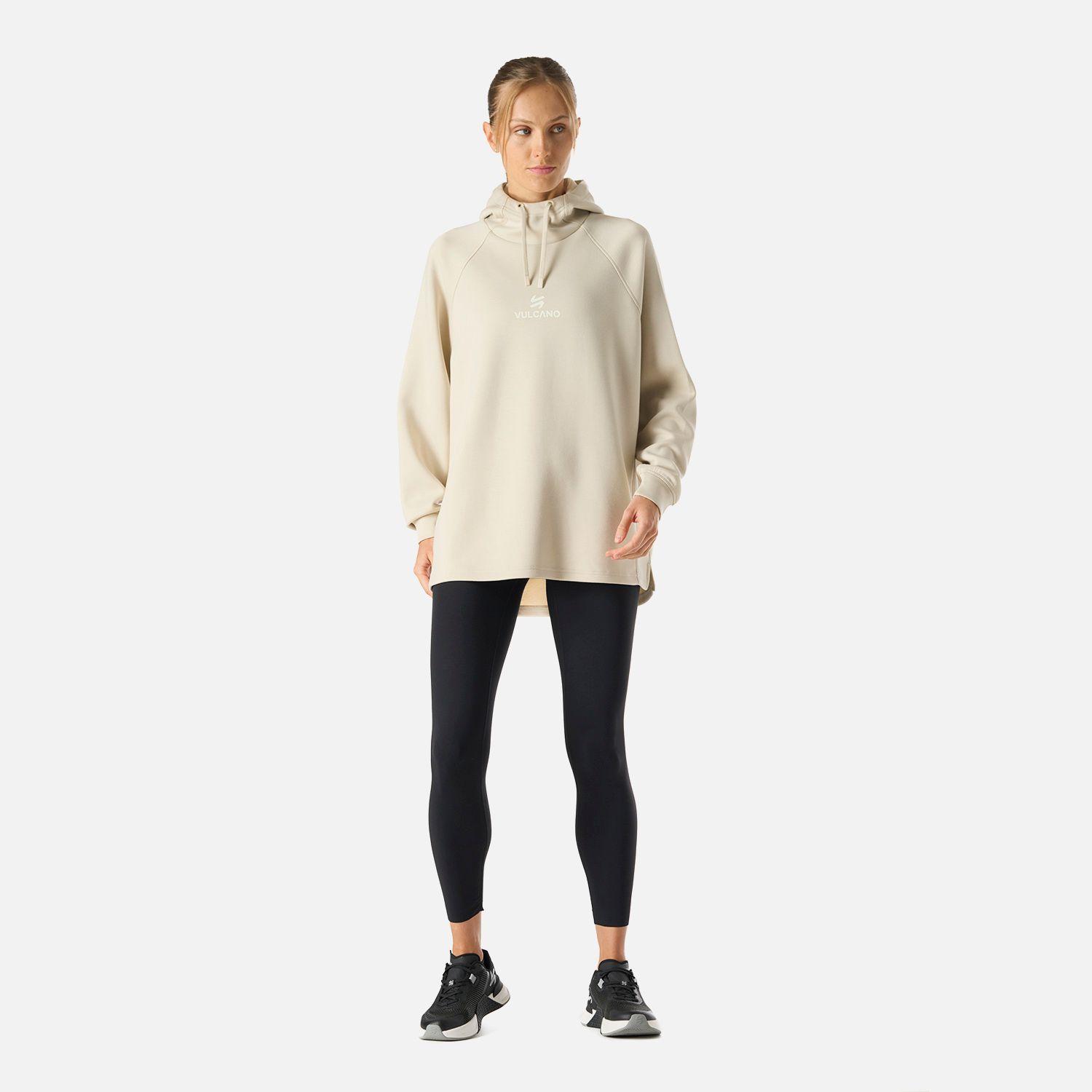 Polerón Mujer Tempo Sweatshirt Hoody Crema Vulcano-6