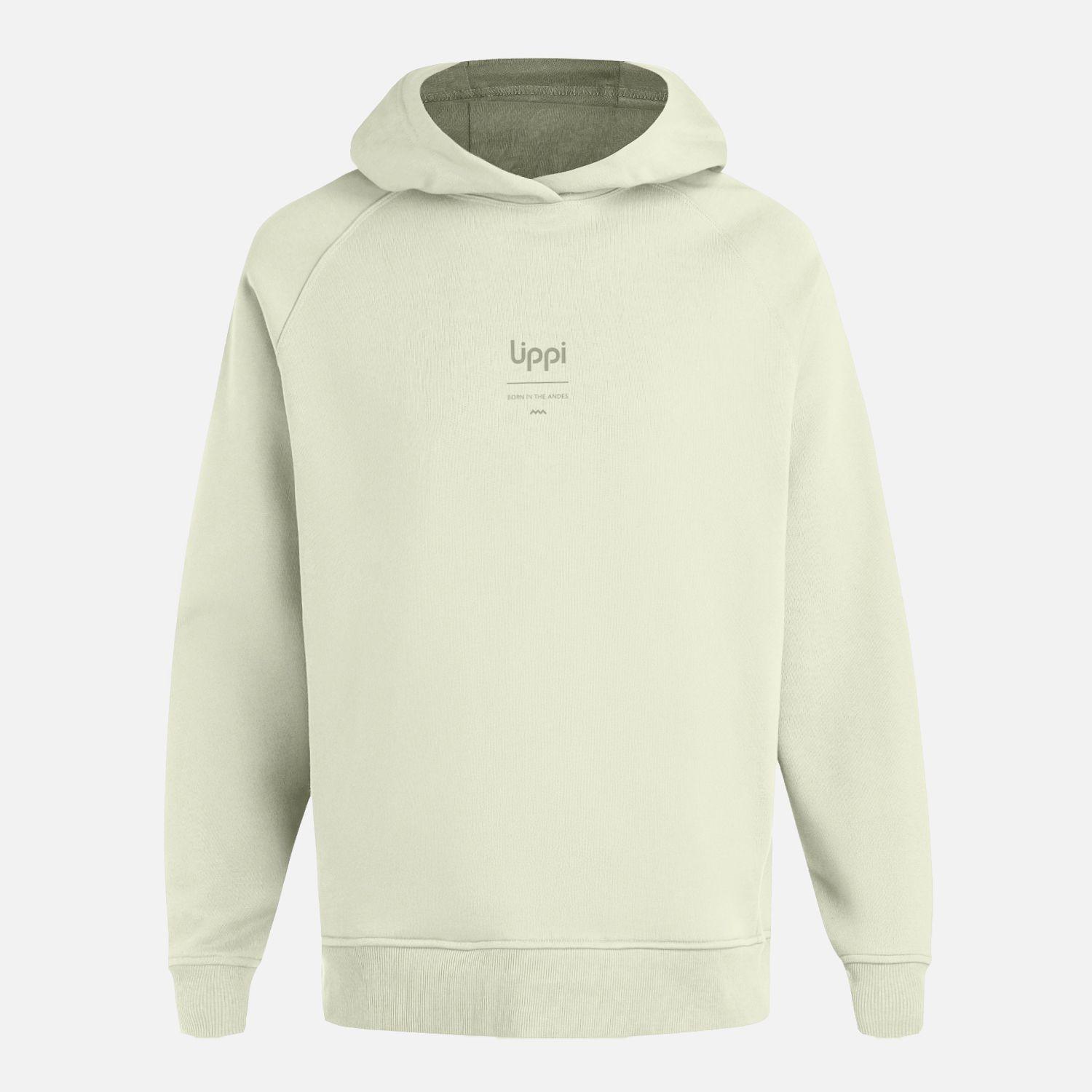 Polerón Hombre Ulmo Hoody Sweatshirt Gris Claro / Verde Agua Lippi V26-6