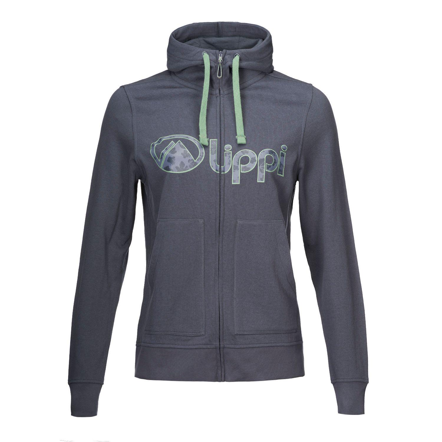 Poleron Mujer Insigne Full Zip Hoody Sweatshirt Melange Azul Marino Lippi-0