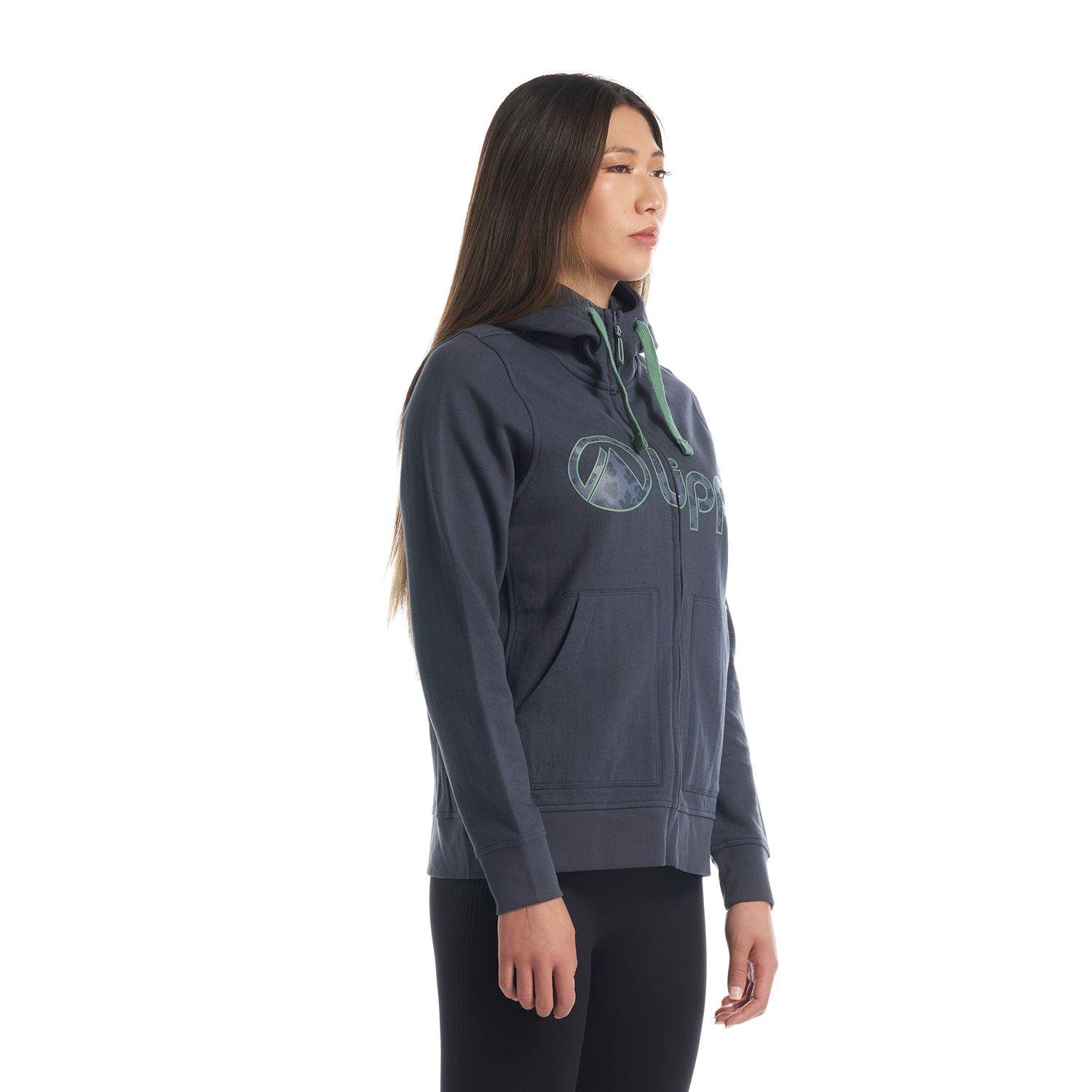 Poleron Mujer Insigne Full Zip Hoody Sweatshirt Melange Azul Marino Lippi-2