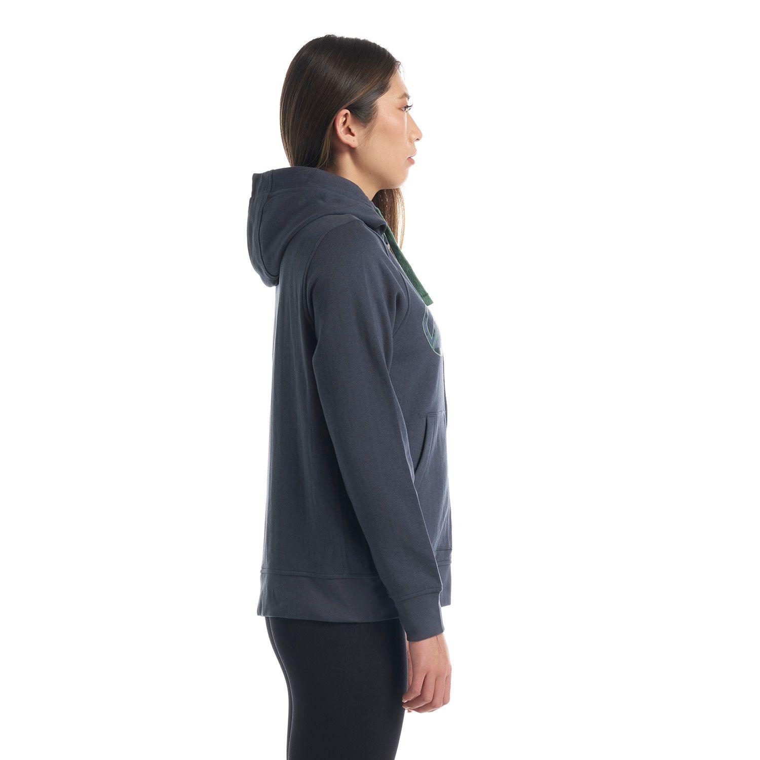 Poleron Mujer Insigne Full Zip Hoody Sweatshirt Melange Azul Marino Lippi-3