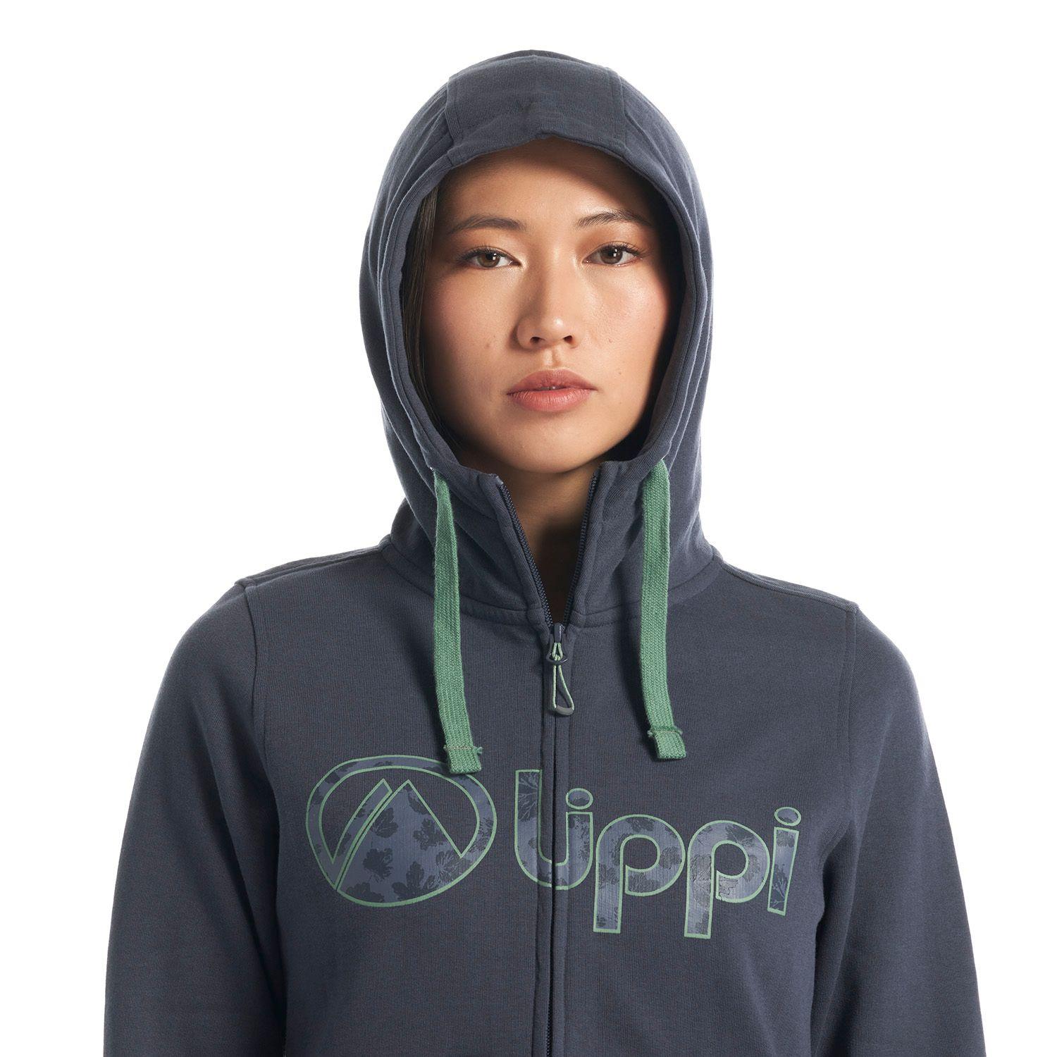 Poleron Mujer Insigne Full Zip Hoody Sweatshirt Melange Azul Marino Lippi-6