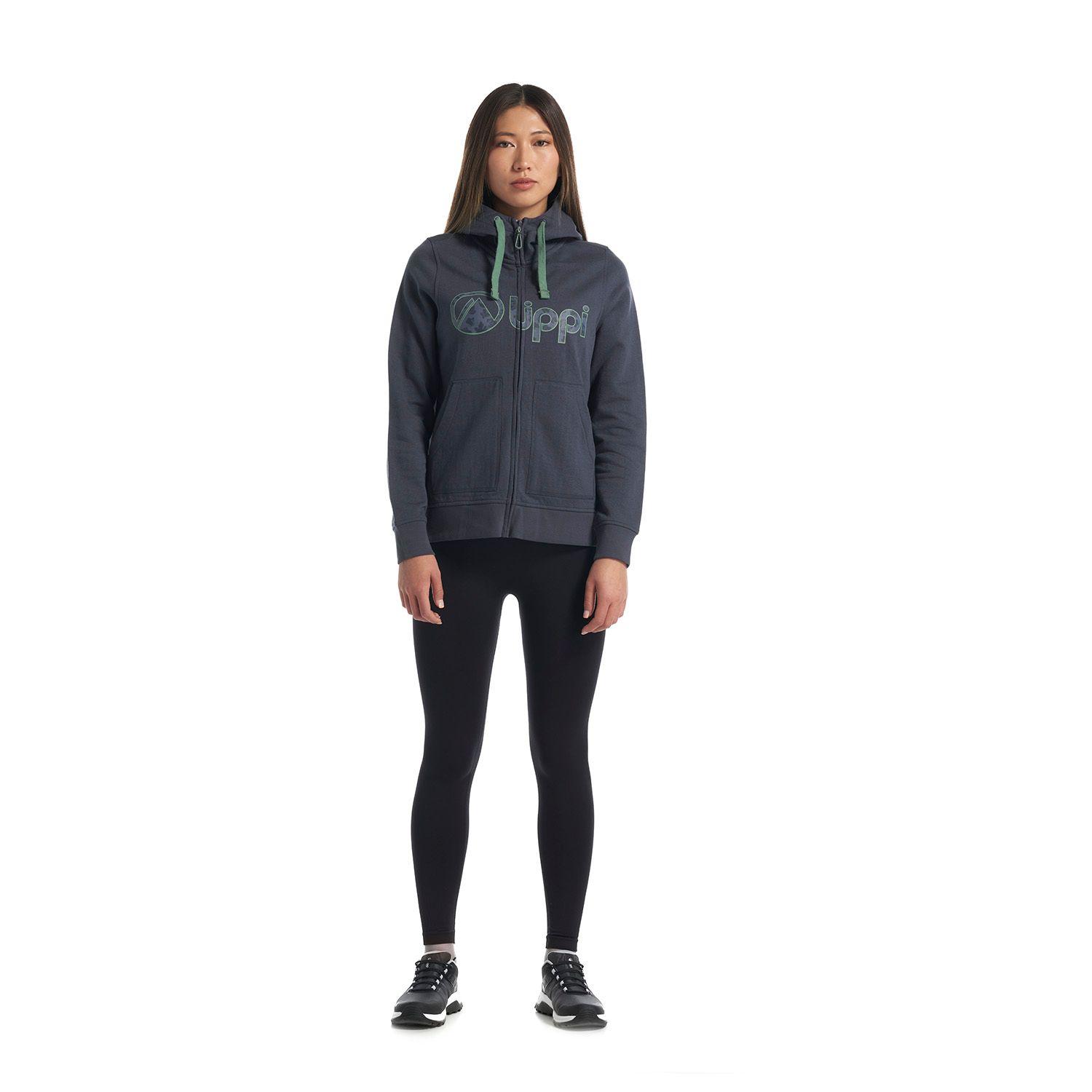 Poleron Mujer Insigne Full Zip Hoody Sweatshirt Melange Azul Marino Lippi-8