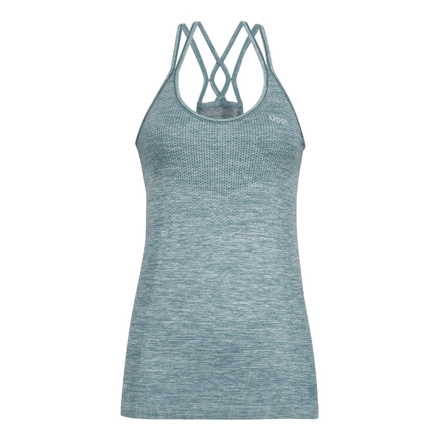 Polera Mujer Trained Q-Dry Tank Melange Verde Lippi V21-0