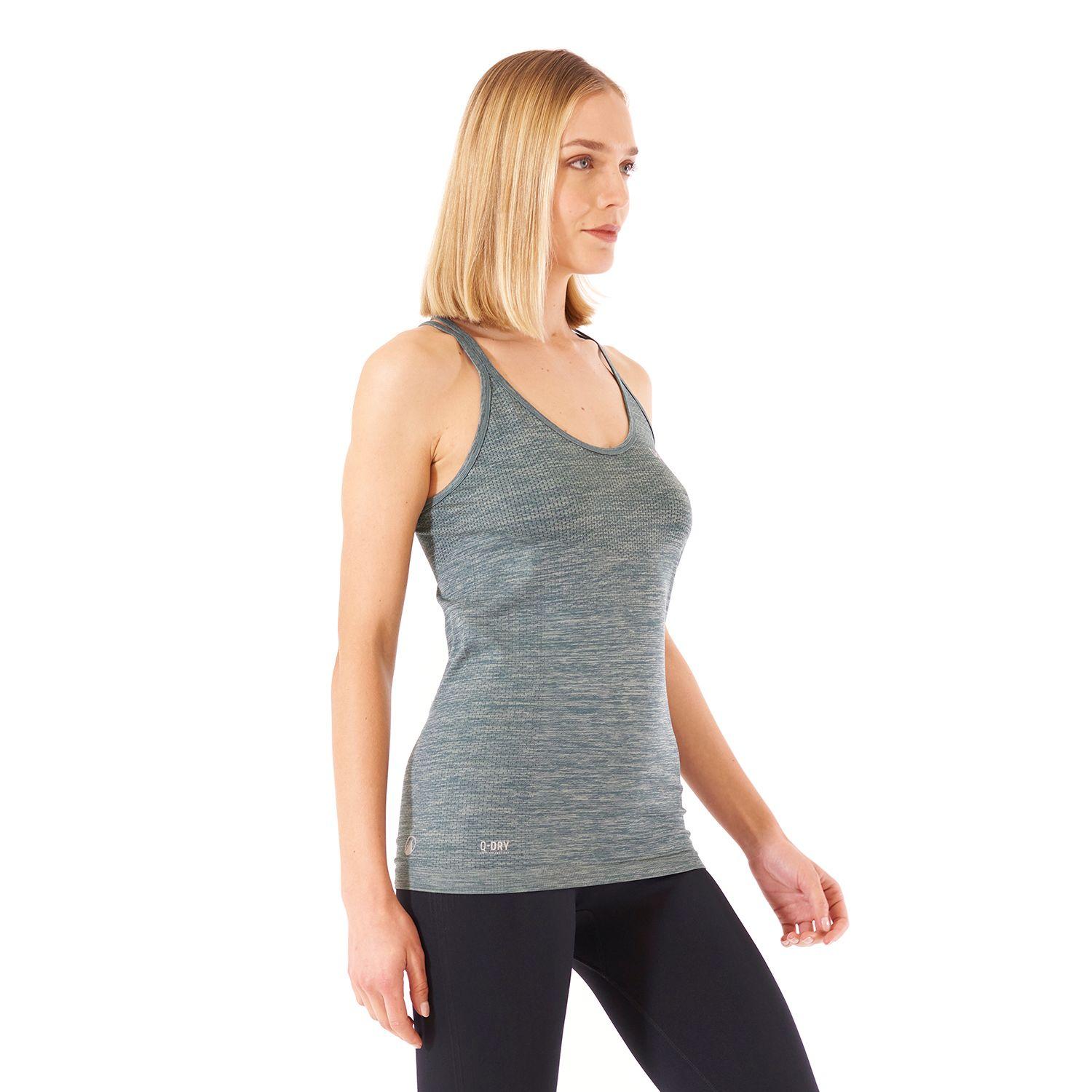 Polera Mujer Trained Q-Dry Tank Melange Verde Lippi V21-2