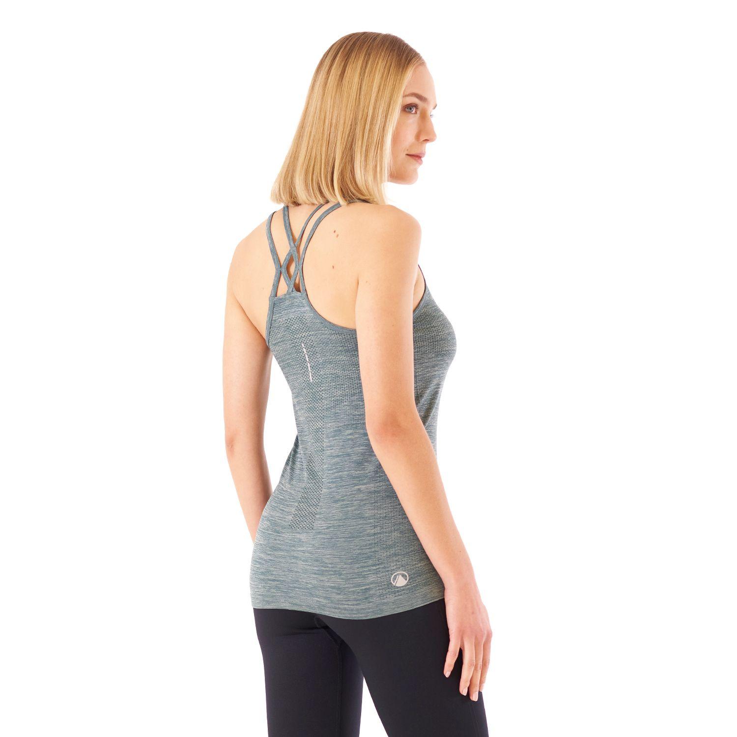 Polera Mujer Trained Q-Dry Tank Melange Verde Lippi V21-3