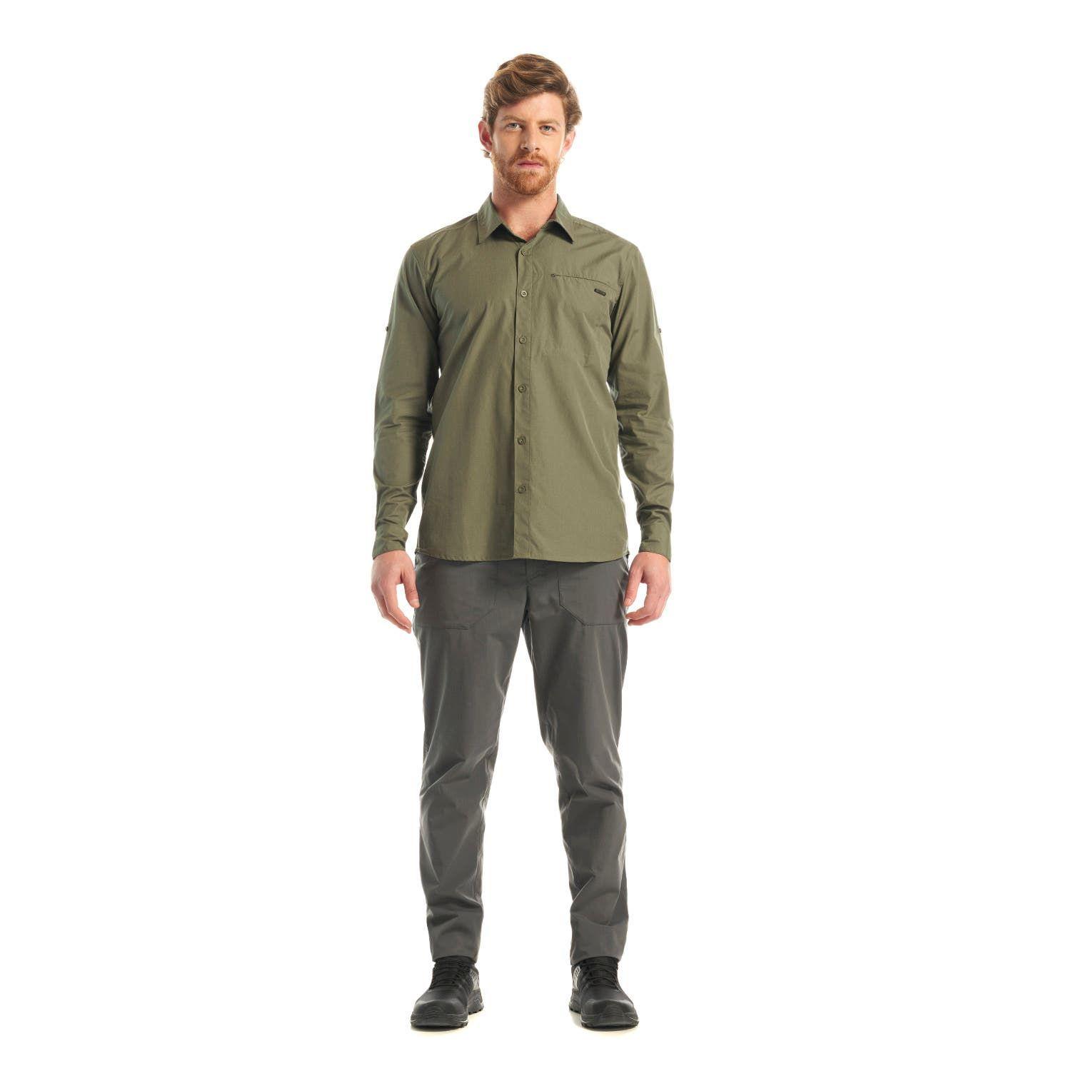 Camisa Hombre Alloy Long Sleeve Shirt Melange Verde Lippi V23-8