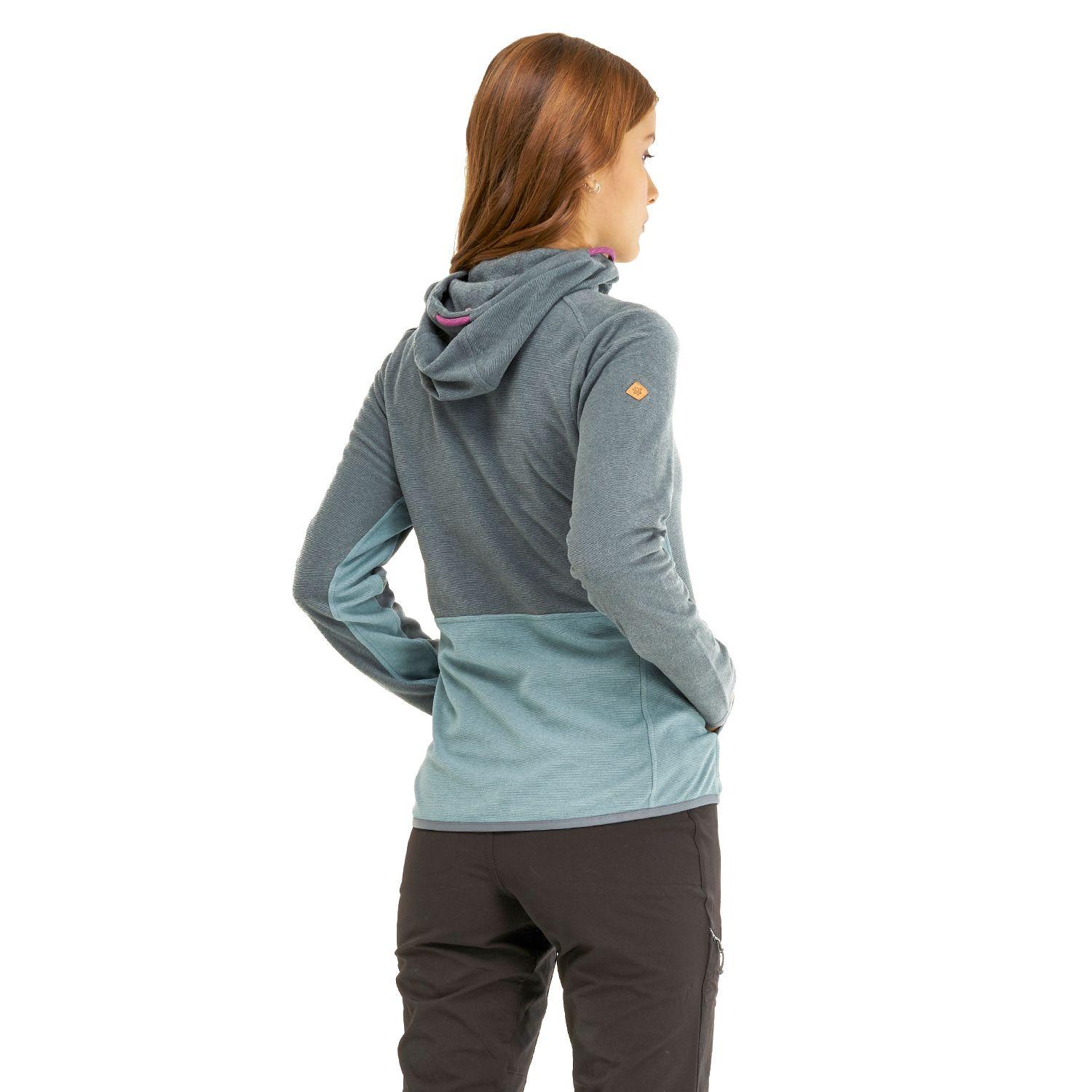 Poleron Mujer Stripes Nano-F Full Zip Hoody Azul Grisaceo Lippi I20-2