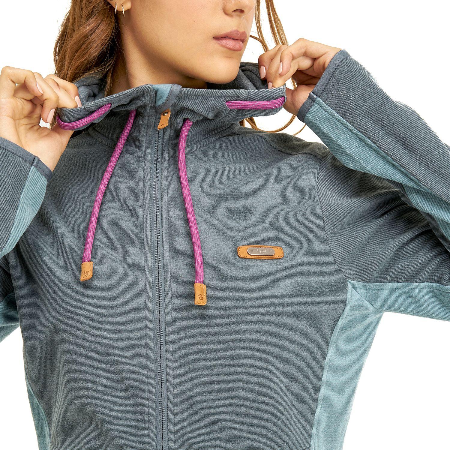 Poleron Mujer Stripes Nano-F Full Zip Hoody Azul Grisaceo Lippi I20-4