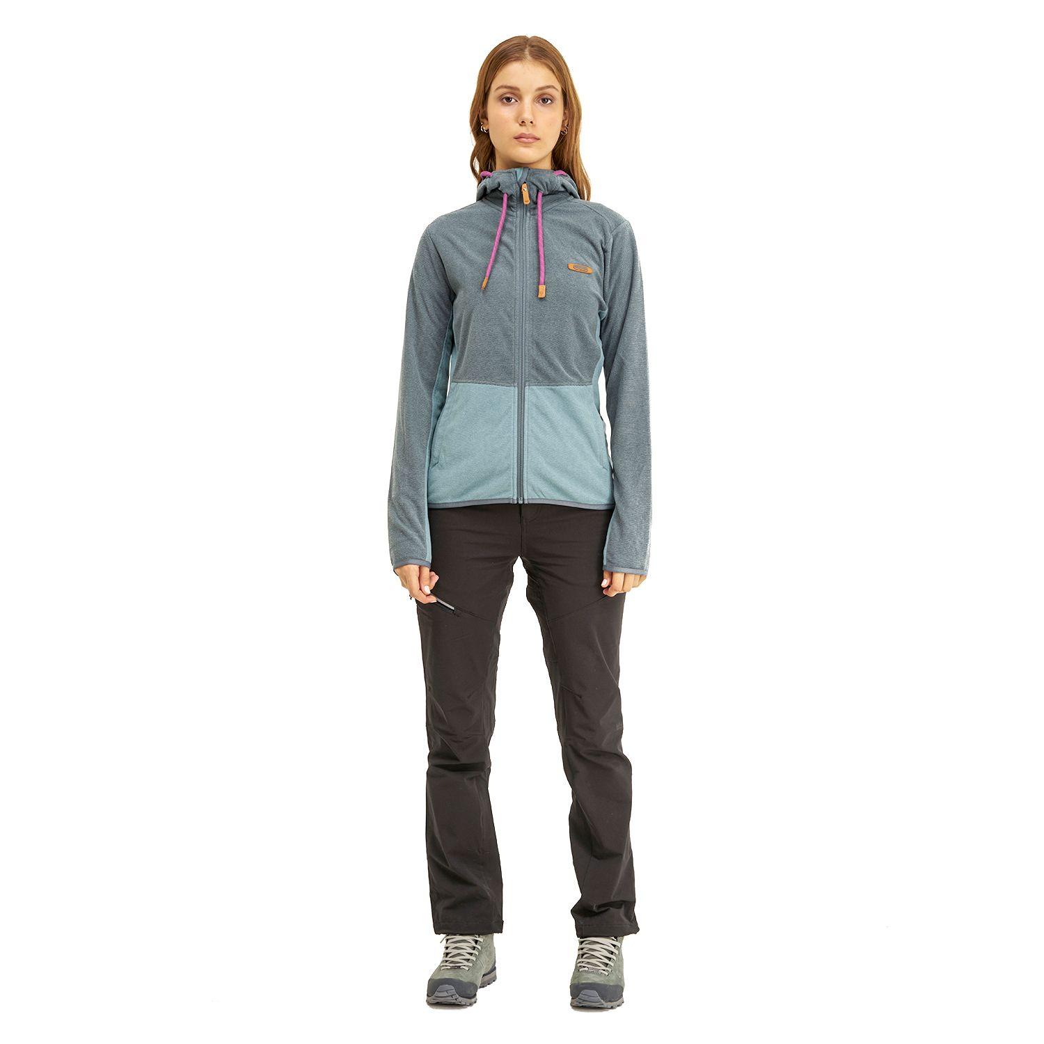 Poleron Mujer Stripes Nano-F Full Zip Hoody Azul Grisaceo Lippi I20-5