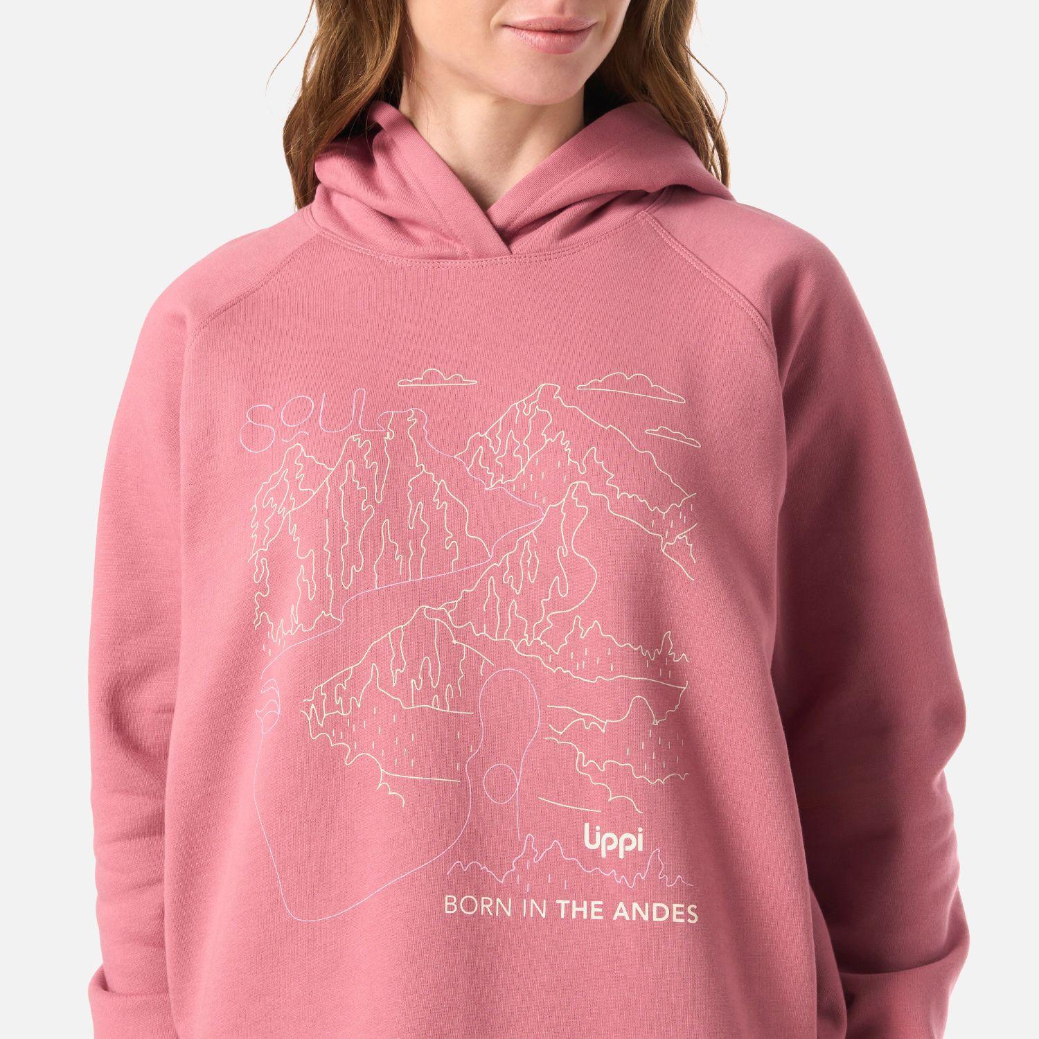 Polerón Mujer Insigne Hoody Sweatshirt Front Print Rosa Lippi V26-4