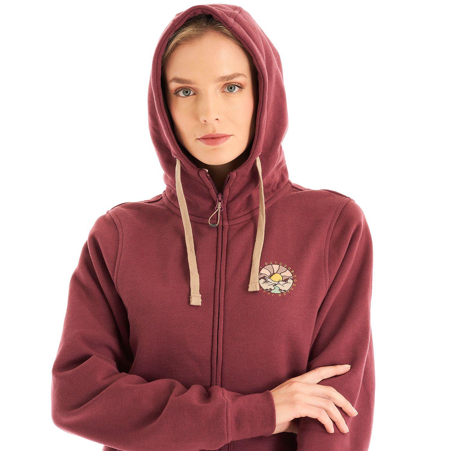 Poleron Mujer Insigne Full Zip Hoody Palo Rosa Lippi-6
