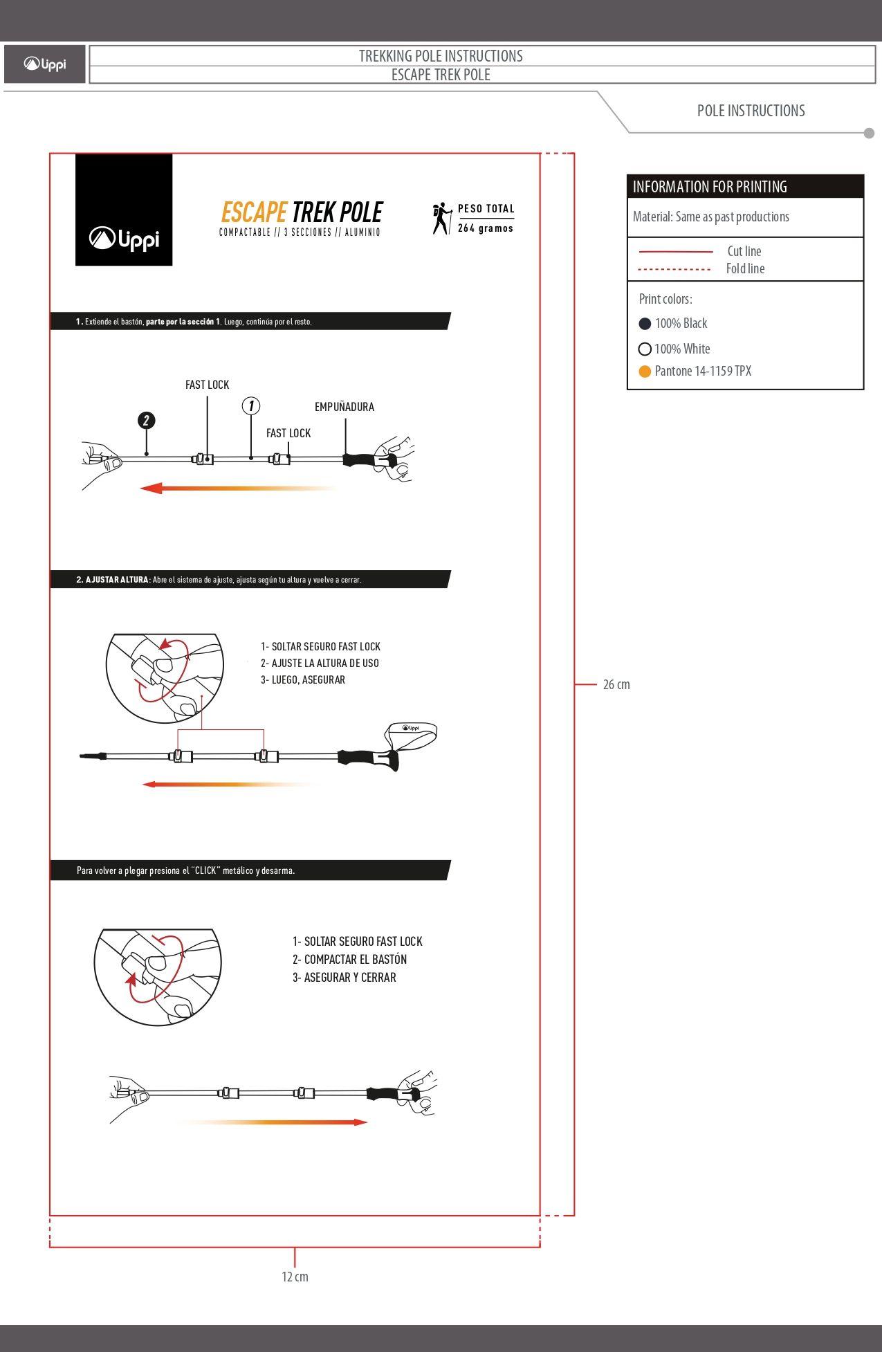 Baston Unisex Escape Trek Pole Amarillo Lippi-6