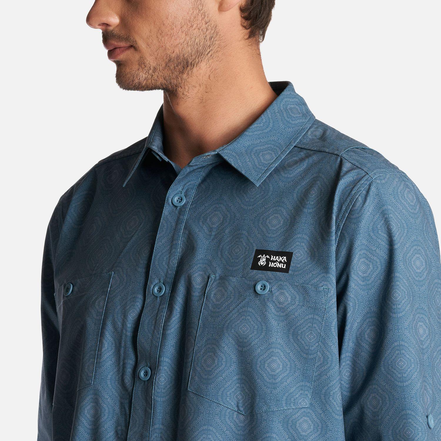 Camisa Hombre Cumbre Manga Larga Turquesa Oscuro Haka Honu-4