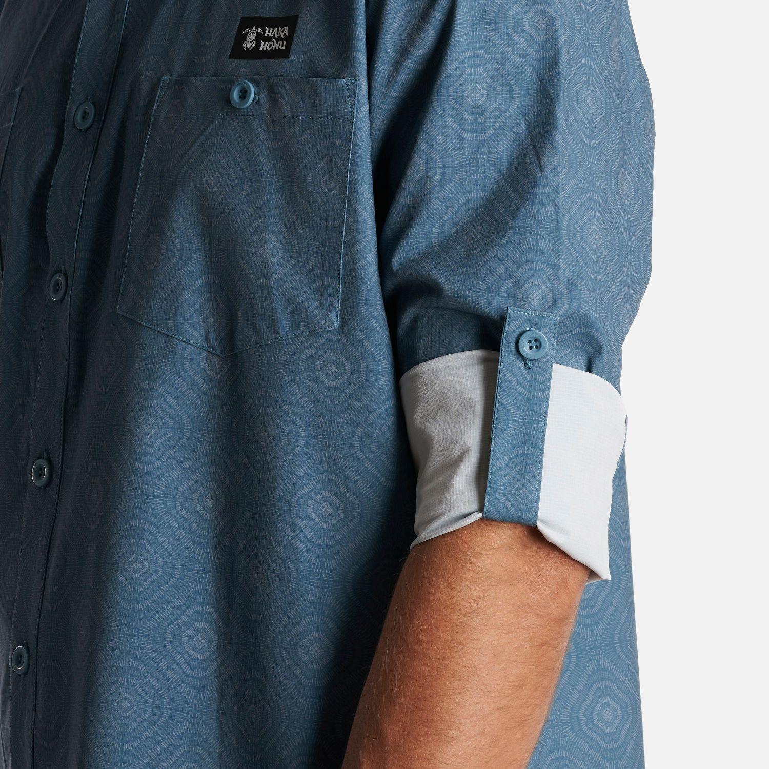 Camisa Hombre Cumbre Manga Larga Turquesa Oscuro Haka Honu-6