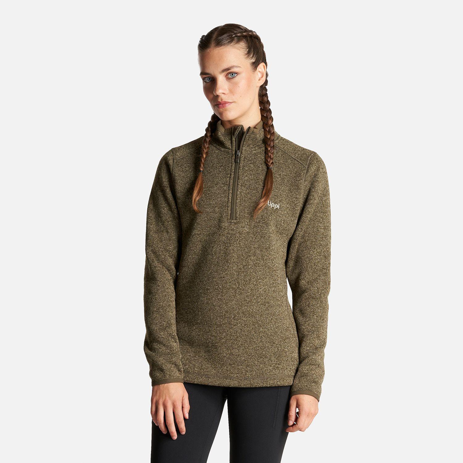 Poleron Mujer Coronado Therm-Pro Pullover Melange Verde Oscuro Lippi-1