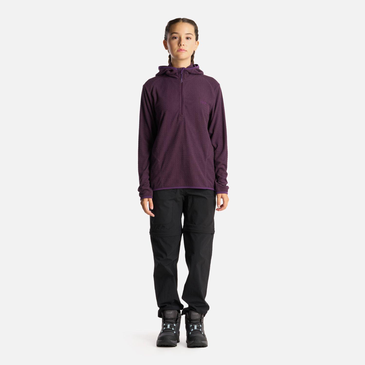 Poleron Teen Girl Mild Nano-F 14 Zip Hoody Morado Oscuro Lippi-5