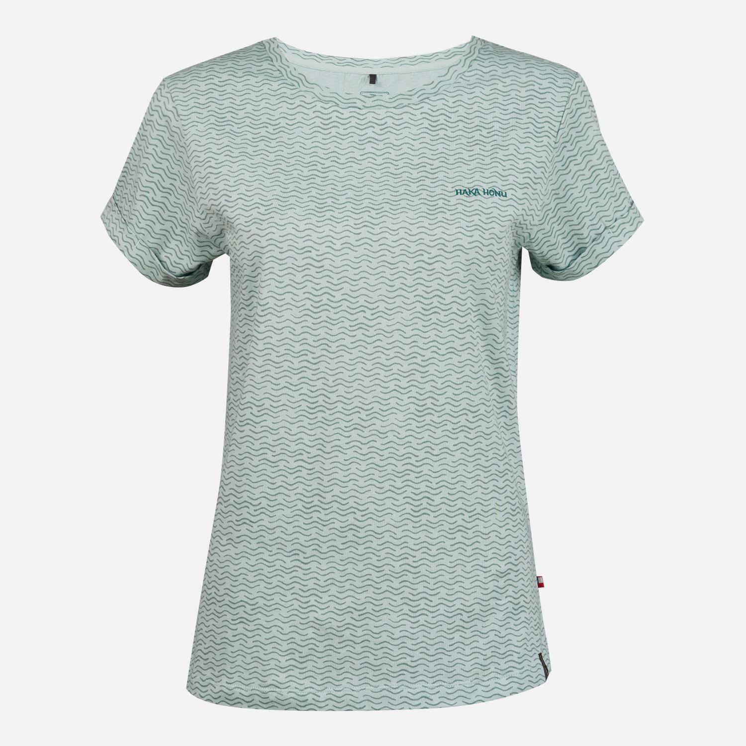 Polera Mujer Oleaje Print Celeste Haka Honu-0