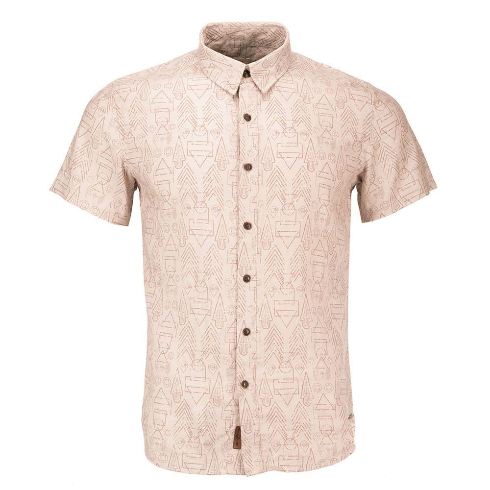 Camisa Hombre One Way Short Sleeve Shirt Crudo Lippi-0