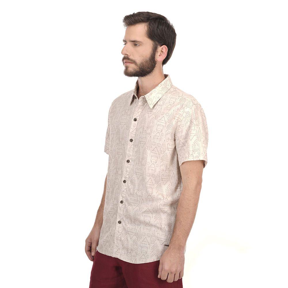 Camisa Hombre One Way Short Sleeve Shirt Crudo Lippi-2
