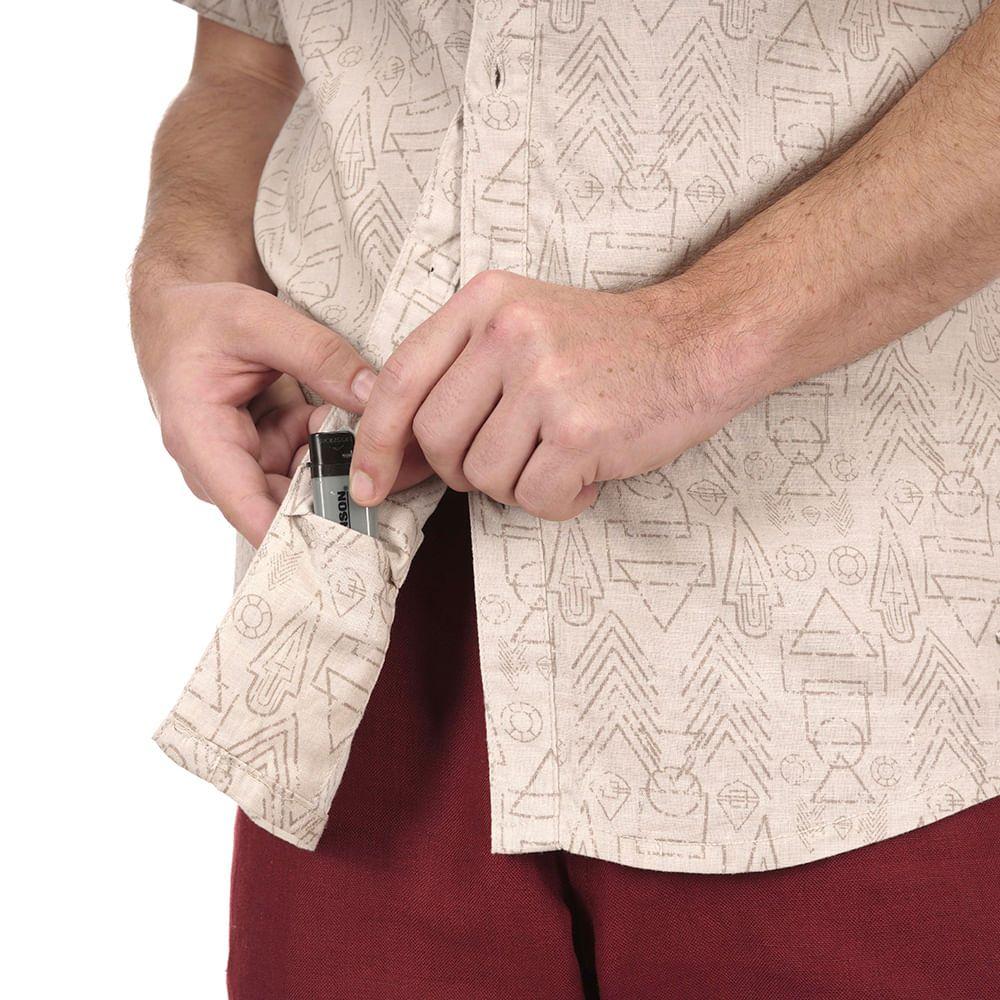 Camisa Hombre One Way Short Sleeve Shirt Crudo Lippi-4