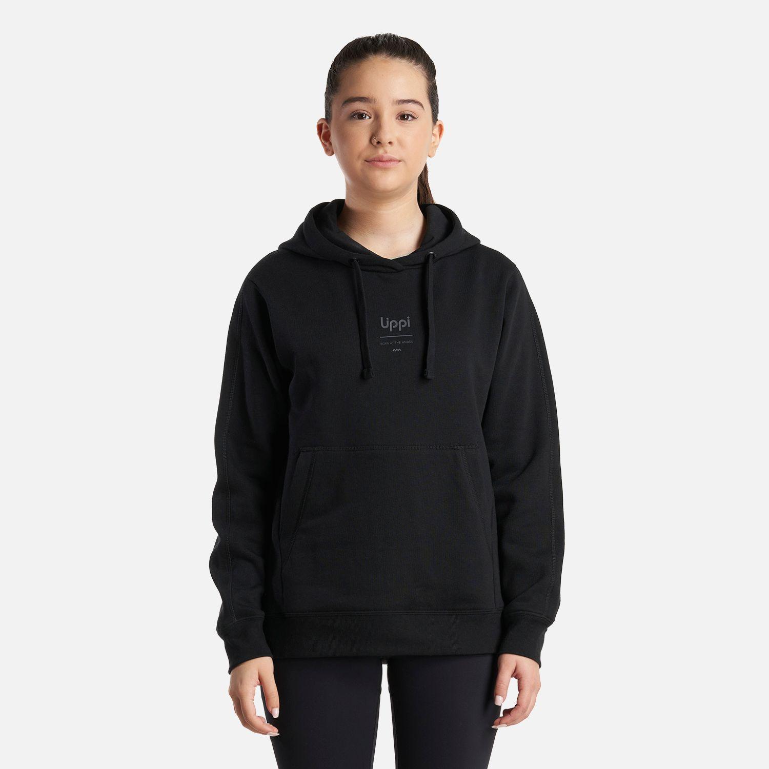 Poleron Teen Girl Ulmo Mid Point Hoody Sweatshirt Negro Lippi-1