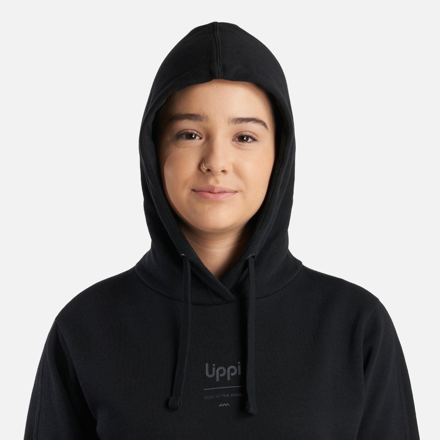 Poleron Teen Girl Ulmo Mid Point Hoody Sweatshirt Negro Lippi-4