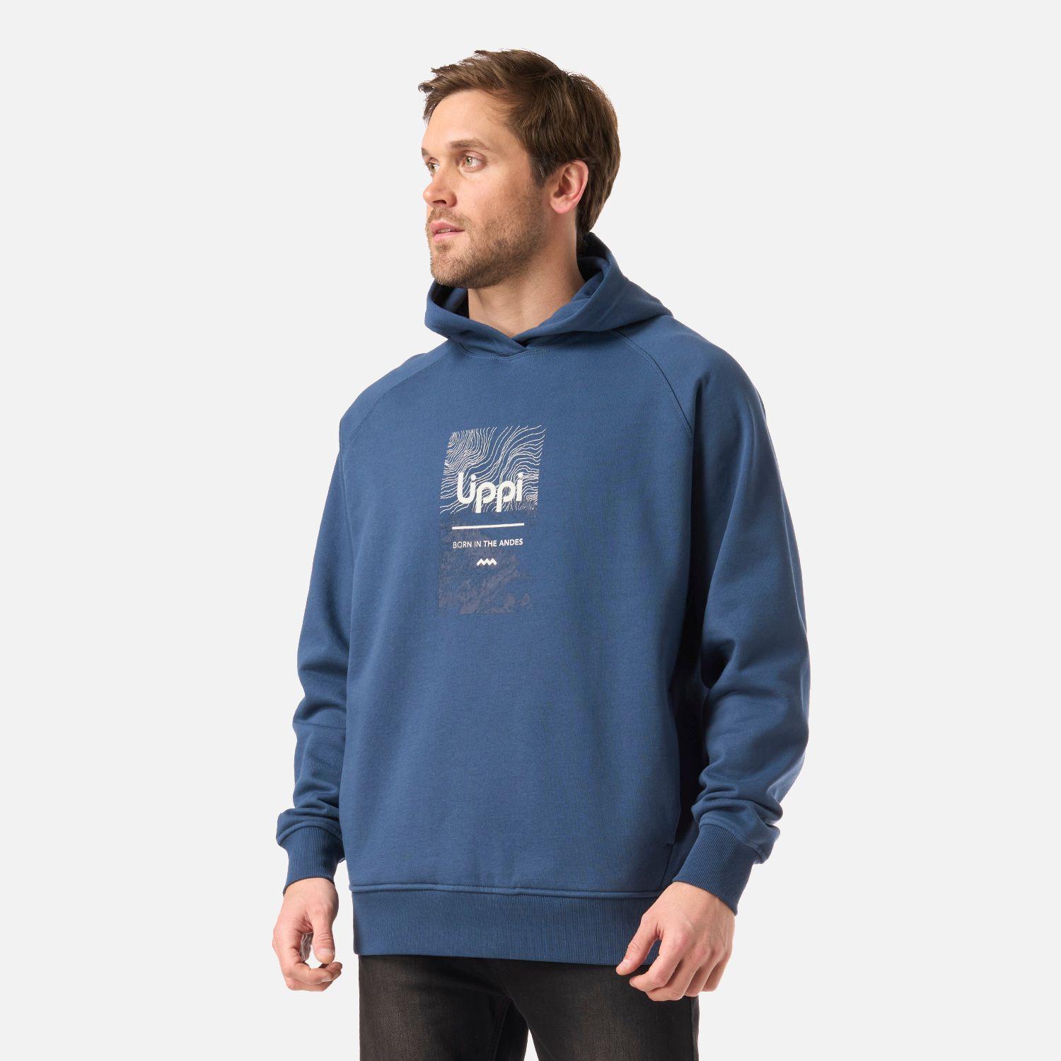 Polerón Hombre Insigne Hoody Sweatshirt Front Print Azul Lippi V26-1
