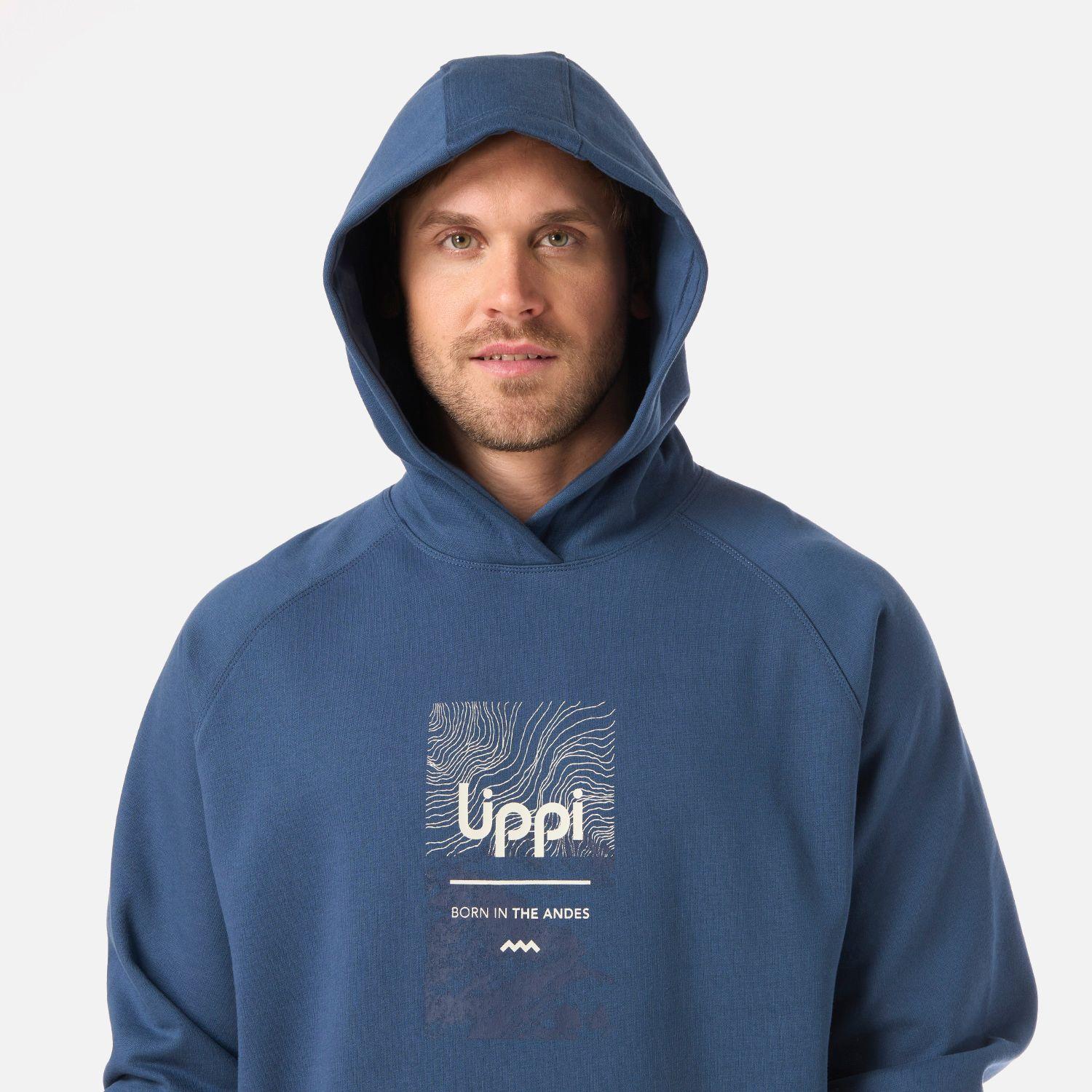 Polerón Hombre Insigne Hoody Sweatshirt Front Print Azul Lippi V26-3