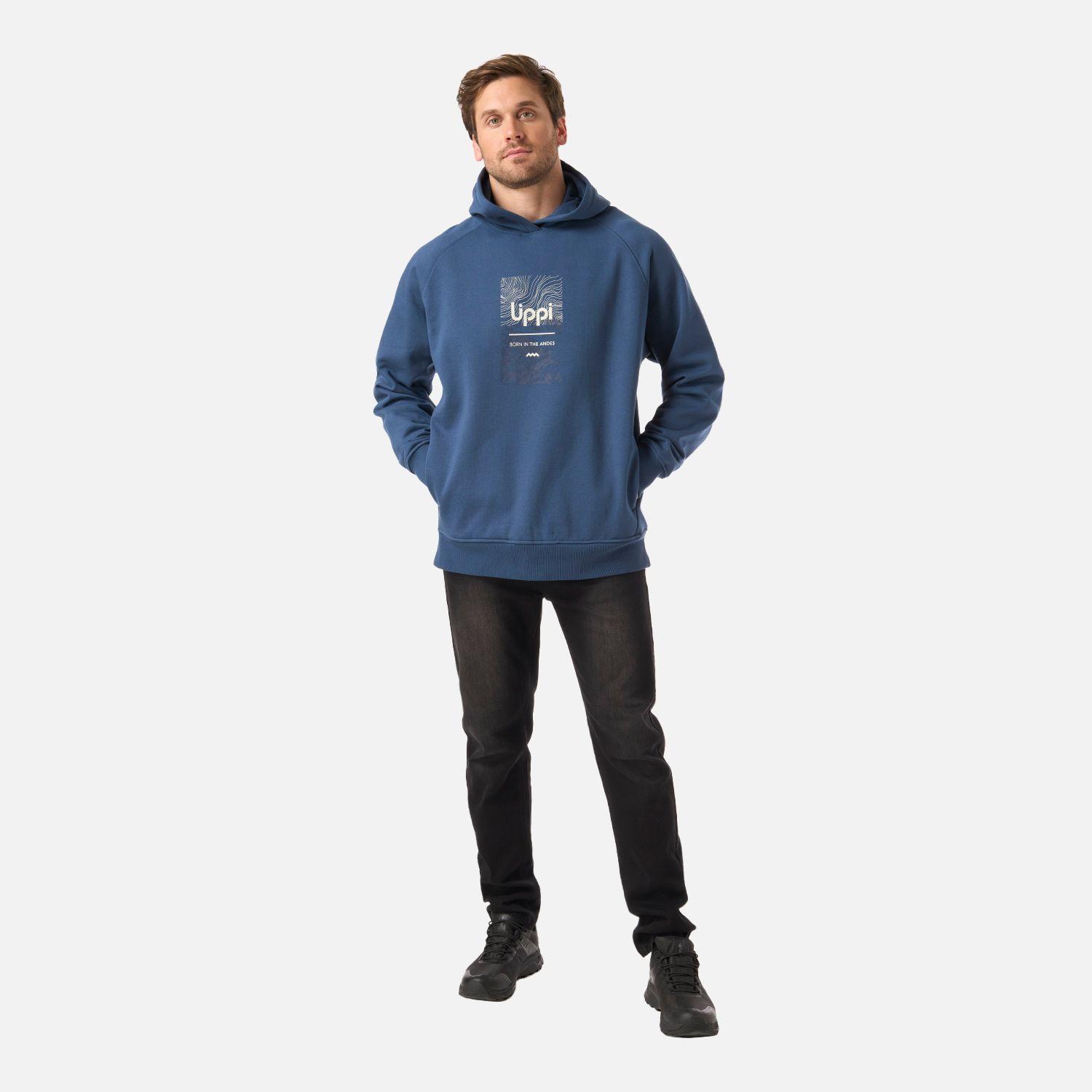 Polerón Hombre Insigne Hoody Sweatshirt Front Print Azul Lippi V26-5