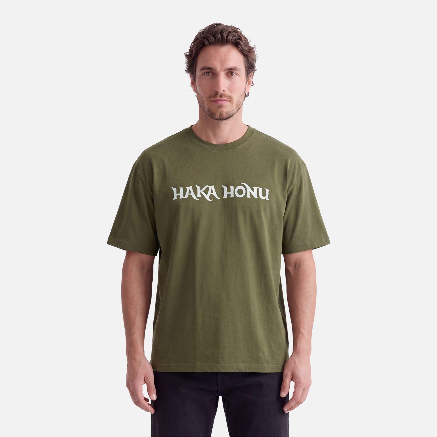 Polera Hombre Logo Verde Musgo Haka Honu V27-0