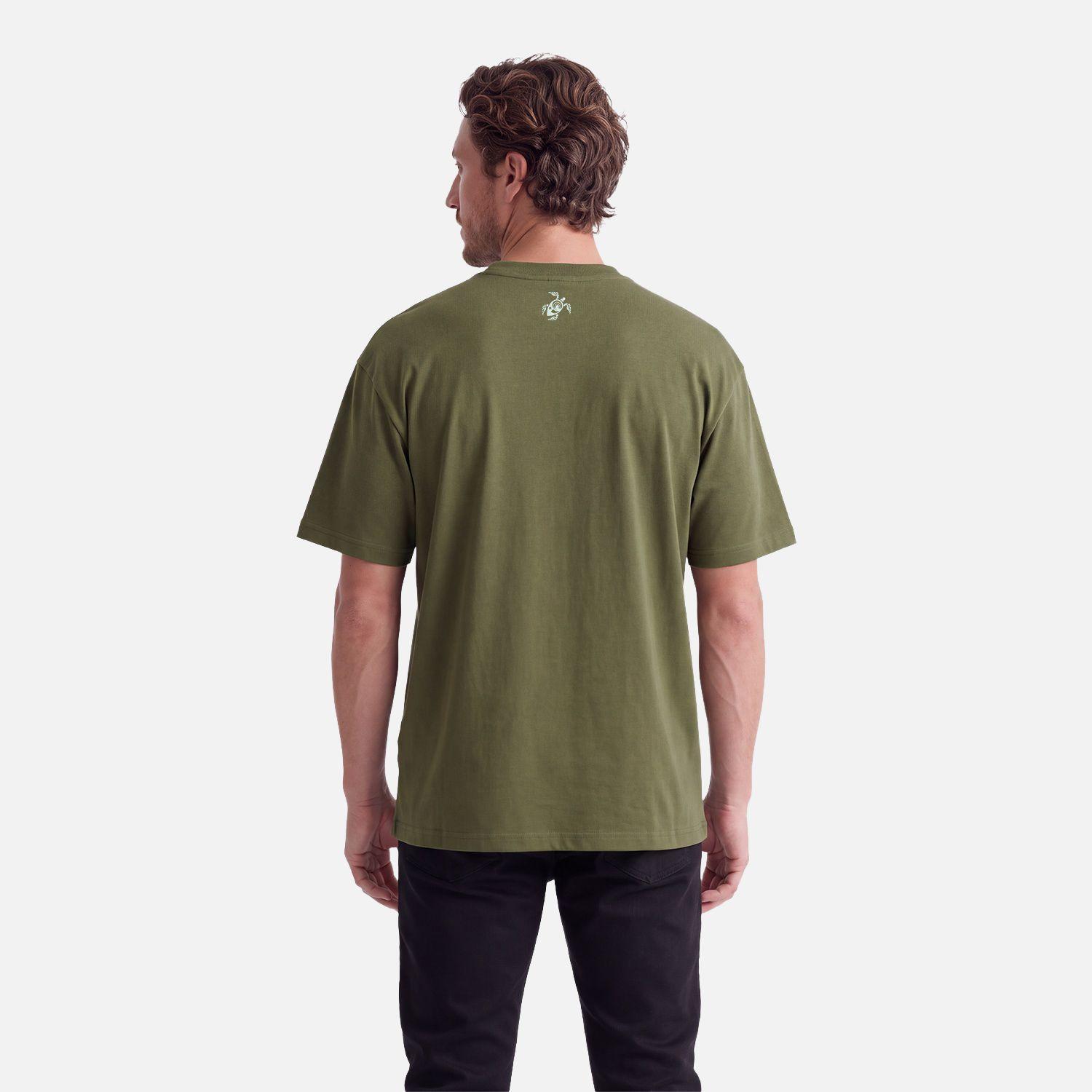 Polera Hombre Logo Verde Musgo Haka Honu V27-2