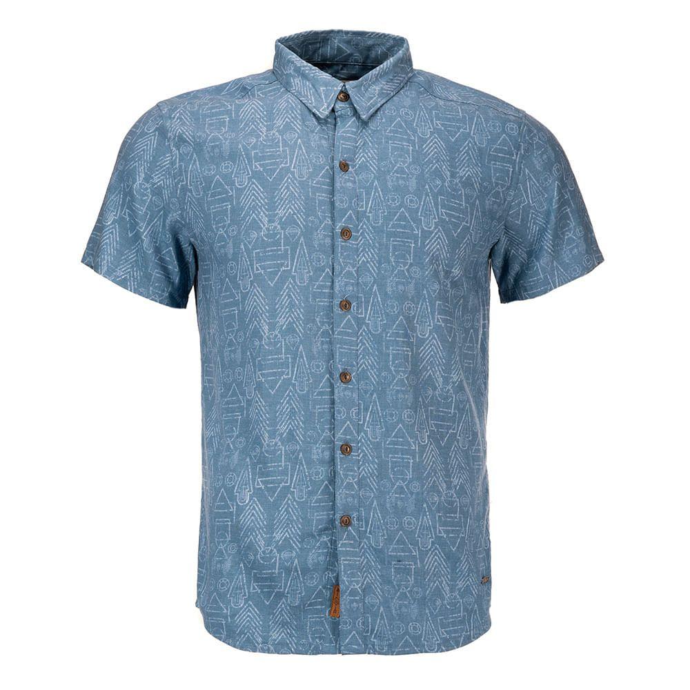 Camisa Hombre One Way Short Sleeve Shirt Azul Piedra Lippi-0