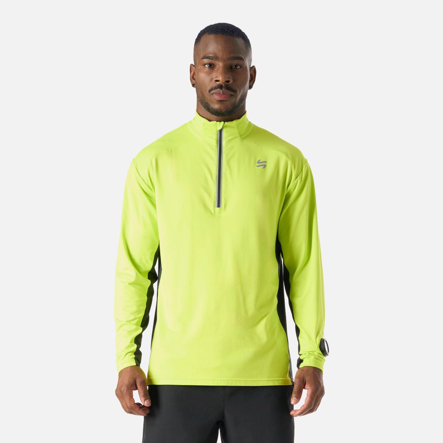 Polerón Hombre Tempo 1/4 Zip Midlayer Verde Lima Vulcano-0