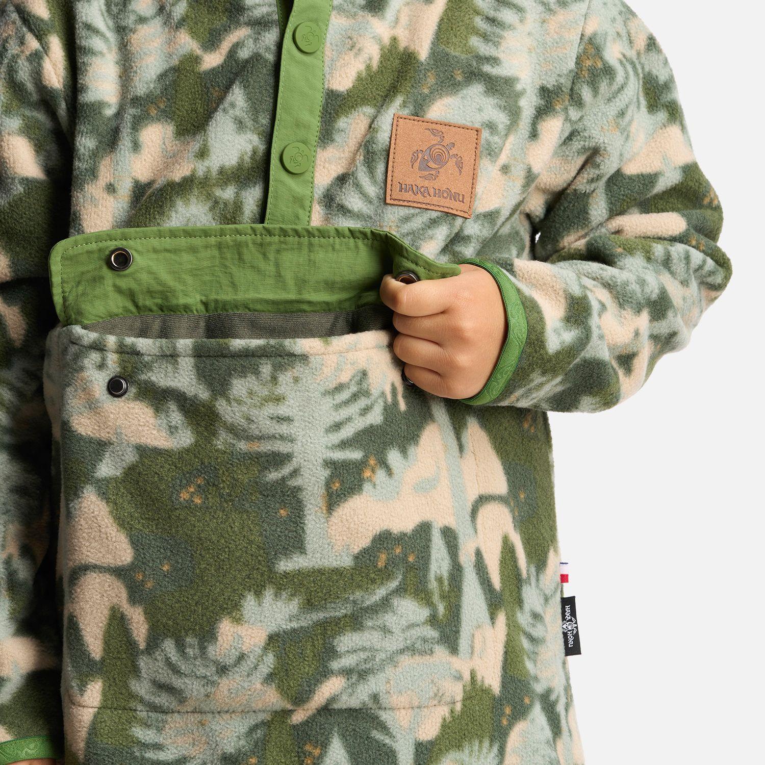 Polerón Niño Tokerau Poki Print Verde Haka Honu V25-3