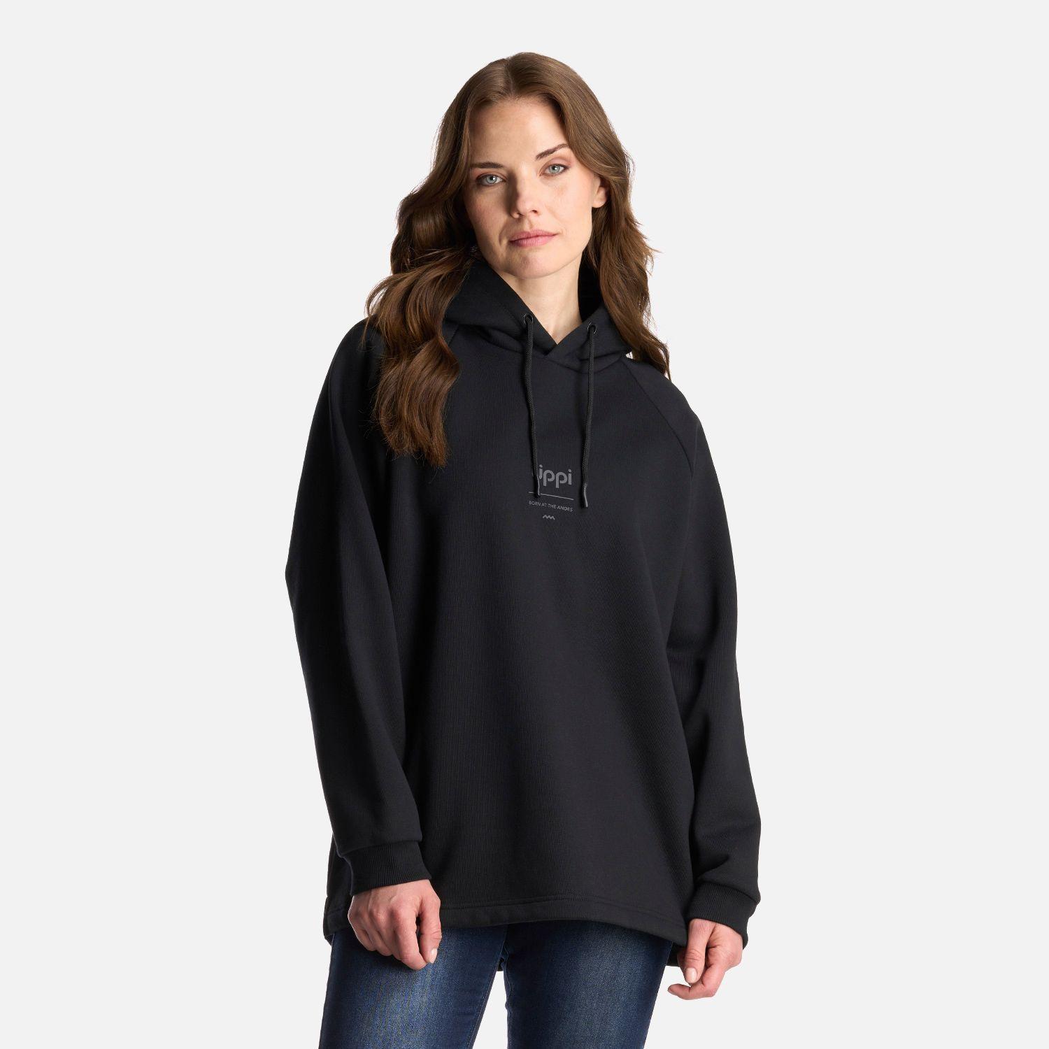 Poleron Mujer Heavy Duty Hoody Sweatshirt Negro Lippi I24-1