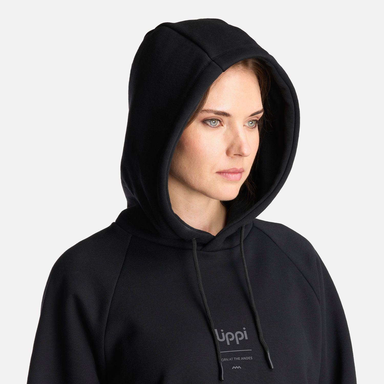 Poleron Mujer Heavy Duty Hoody Sweatshirt Negro Lippi I24-4