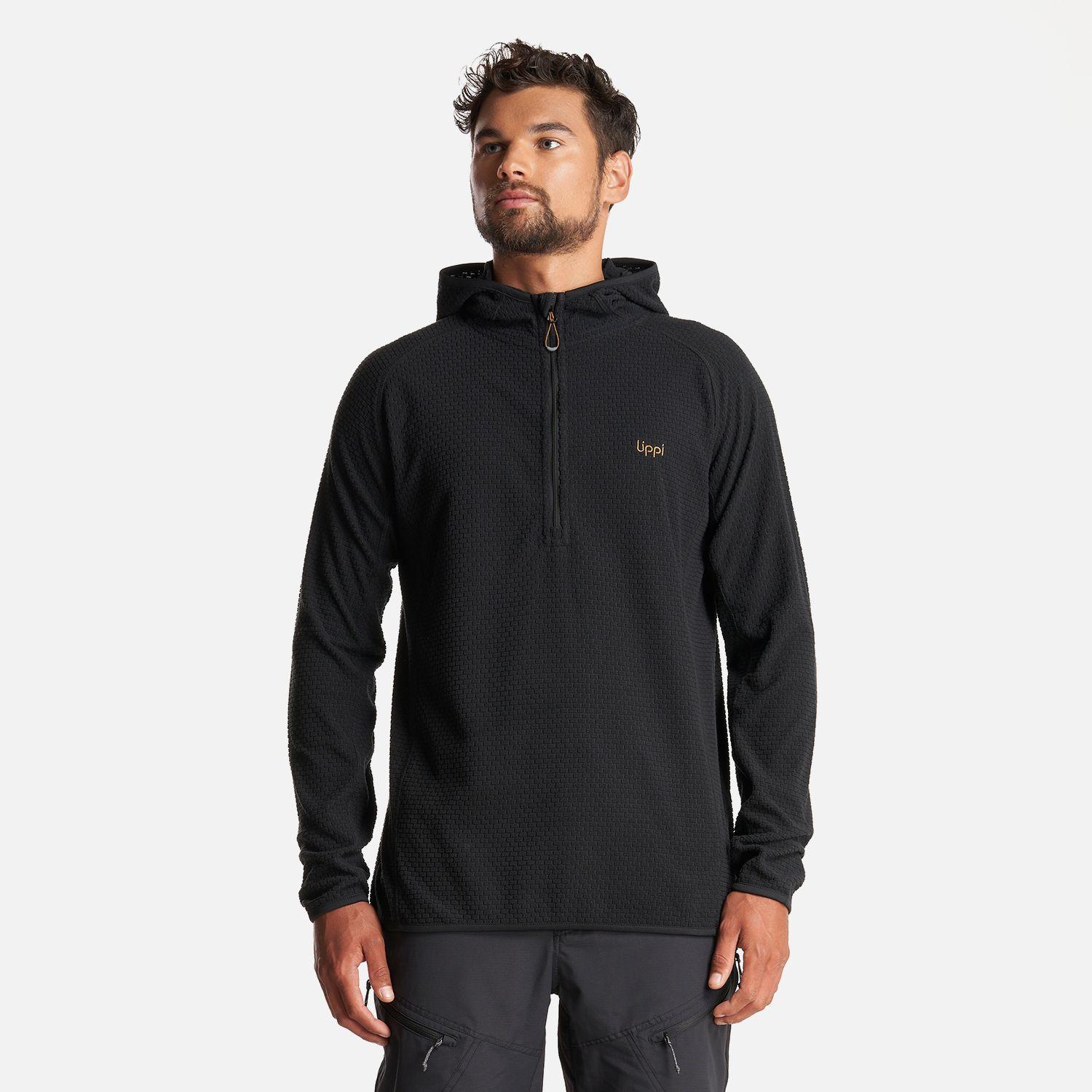 Poleron Hombre Jacaranda Nano-F 1/4 Zip Hoody Negro Lippi-1