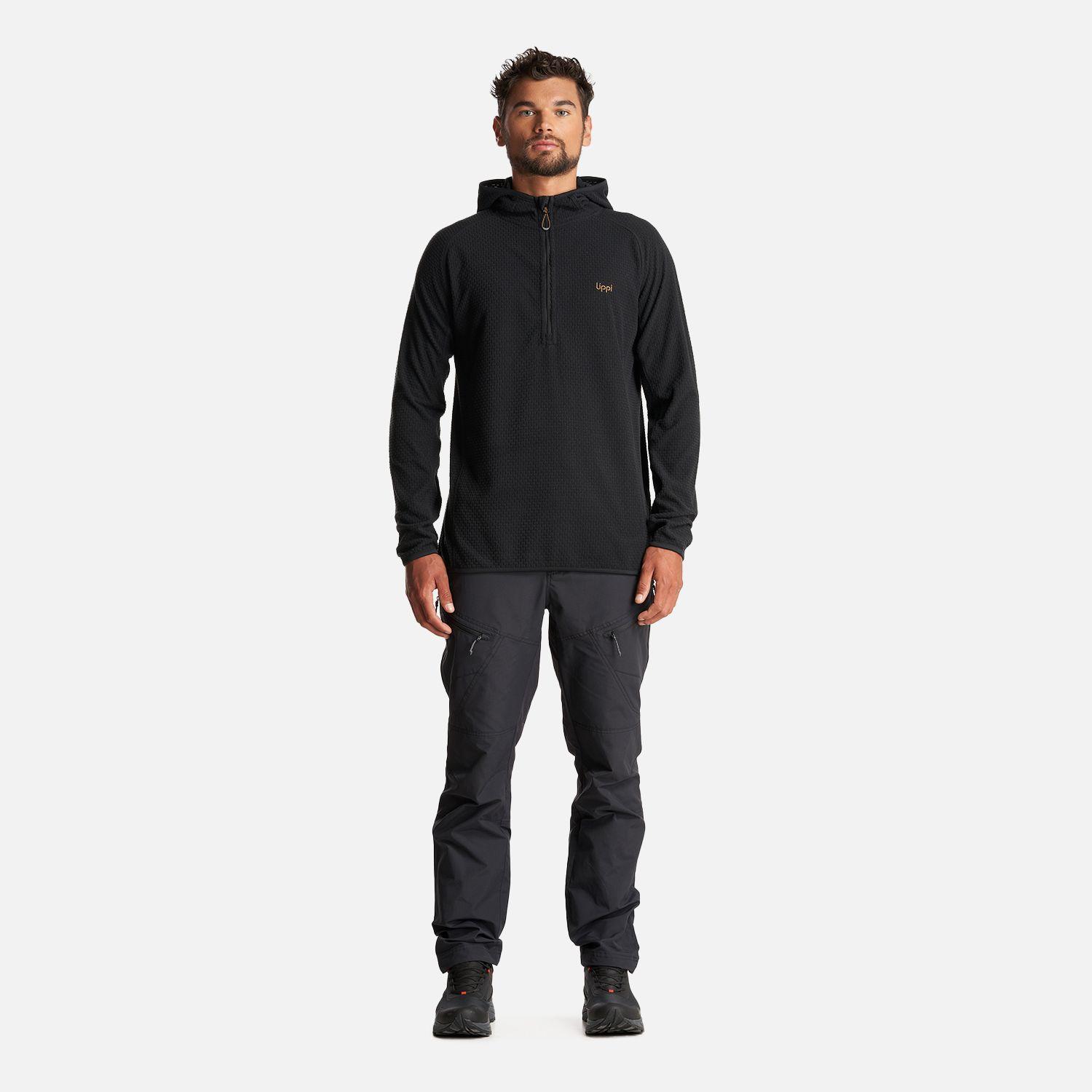 Poleron Hombre Jacaranda Nano-F 1/4 Zip Hoody Negro Lippi-5