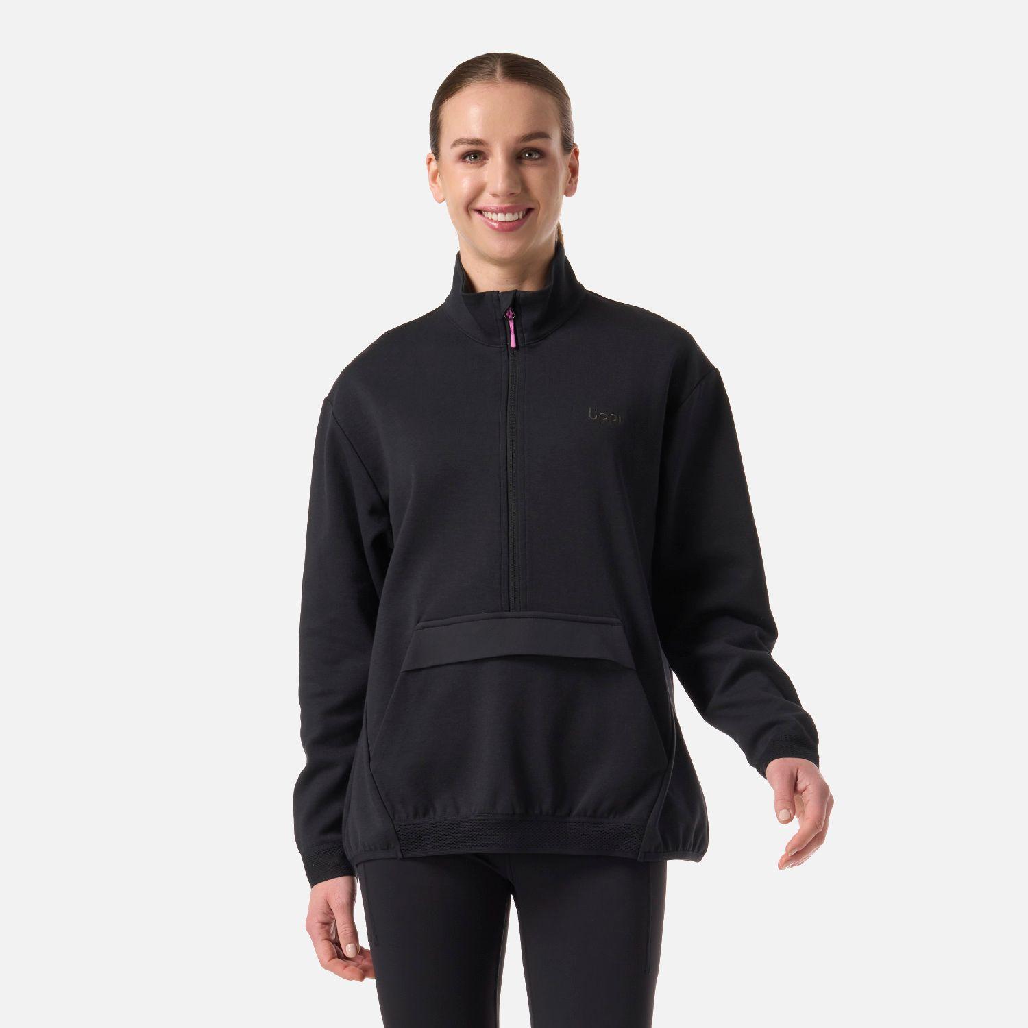 Polerón Mujer DownStreet 1/4 Zip Sweatshirt Negro Lippi V26-0