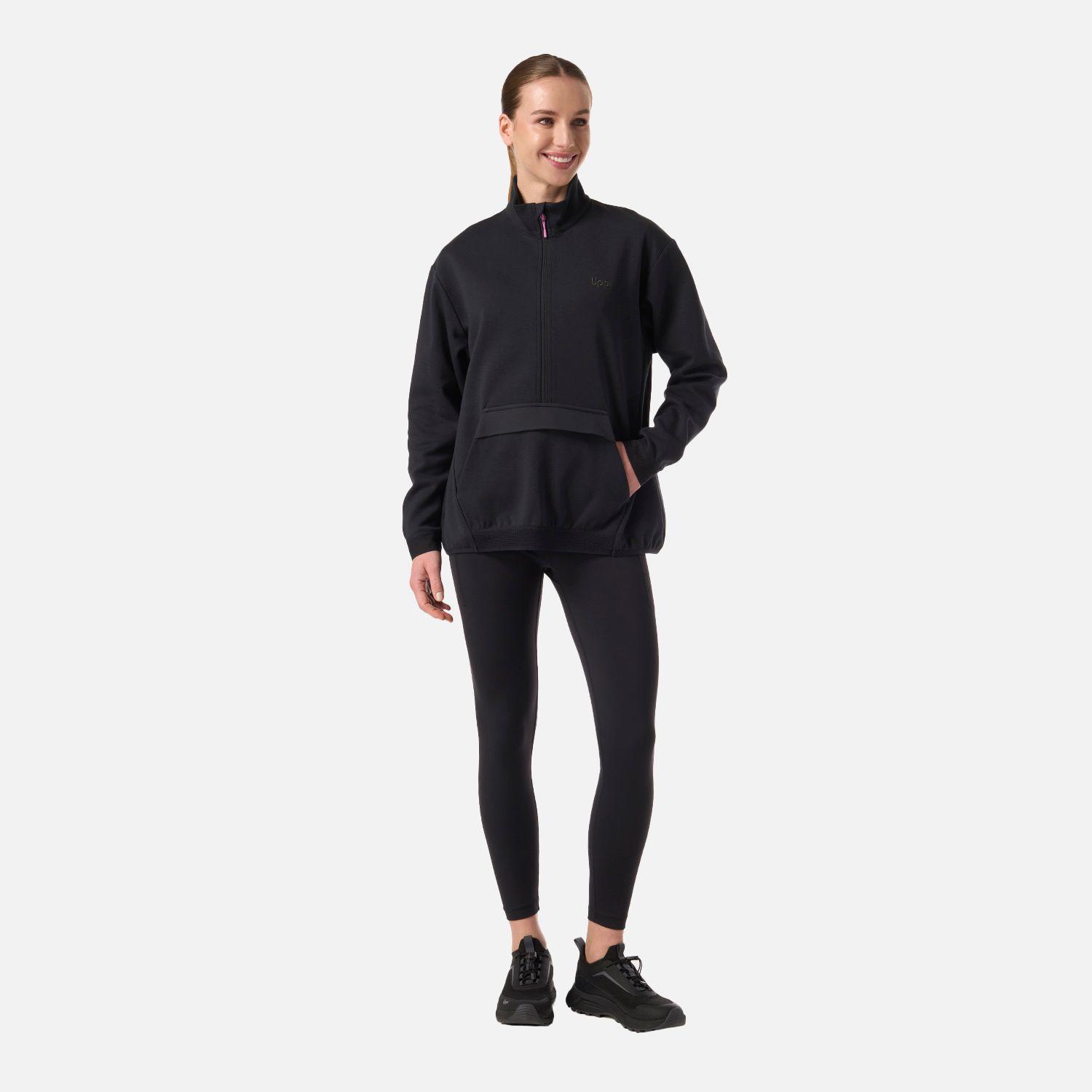 Polerón Mujer DownStreet 1/4 Zip Sweatshirt Negro Lippi V26-6