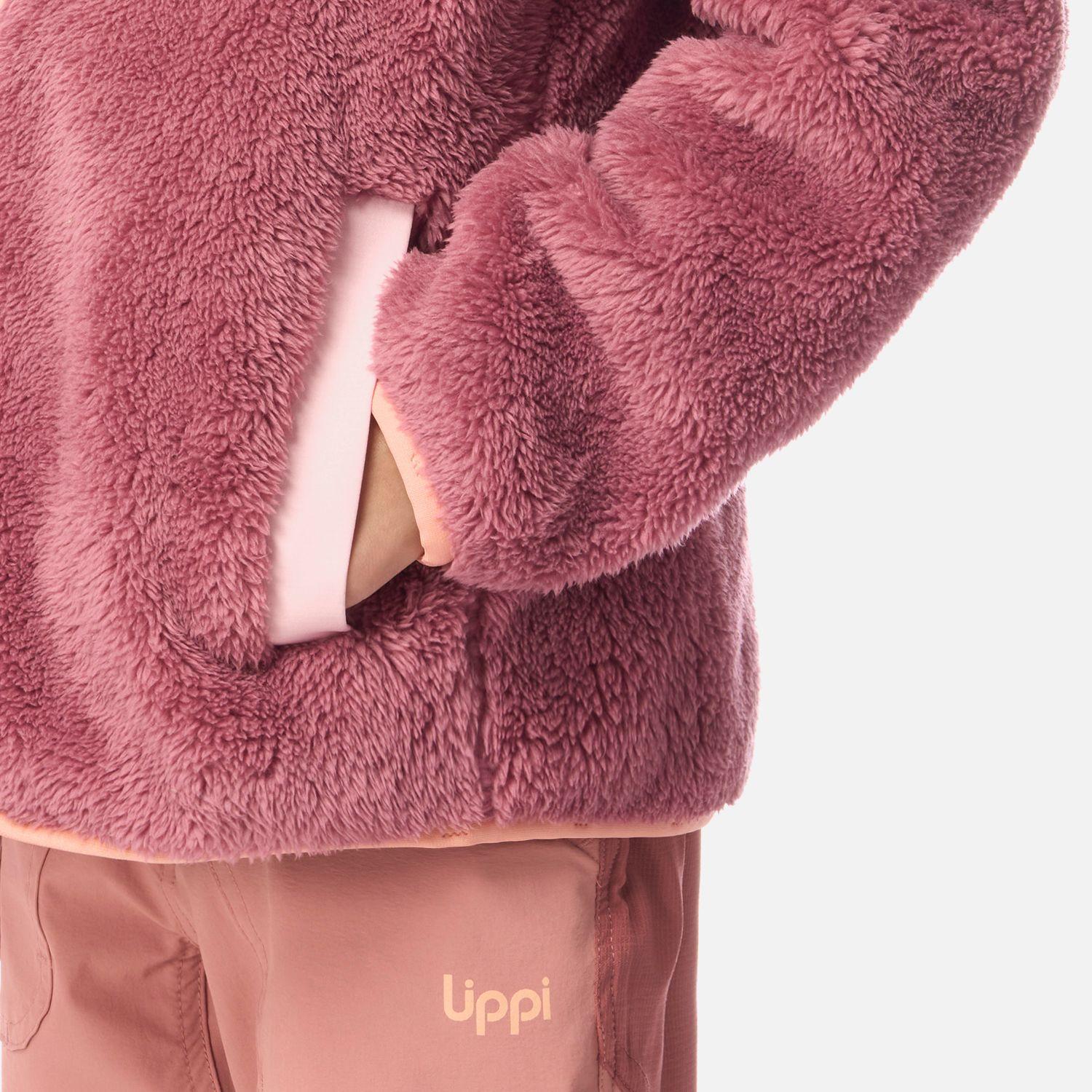 Polar Niña Bear Shaggy-Pro Hoody Jacket Rosa Oscuro Lippi-4