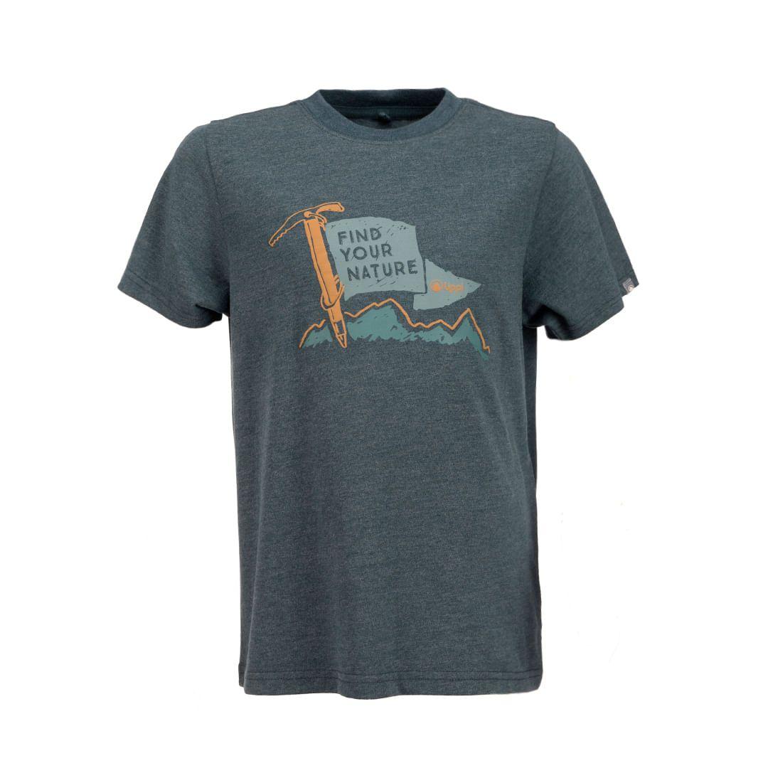 Polera Niño Summit Flag UV-Stop T-Shirt Melange Azul Lippi-0