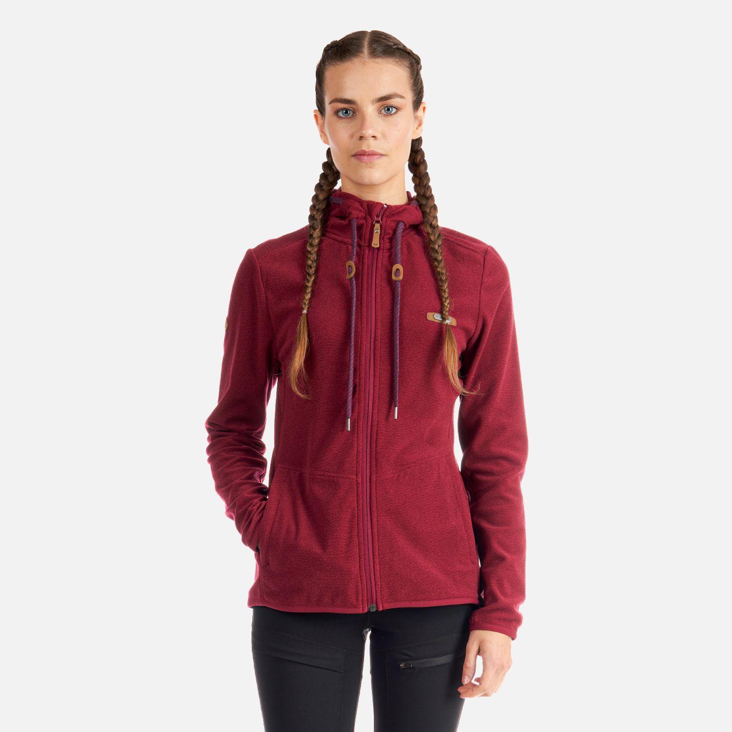 Poleron Mujer Stripes Nano-F Full Zip Hoody Frambuesa Lippi V23-1