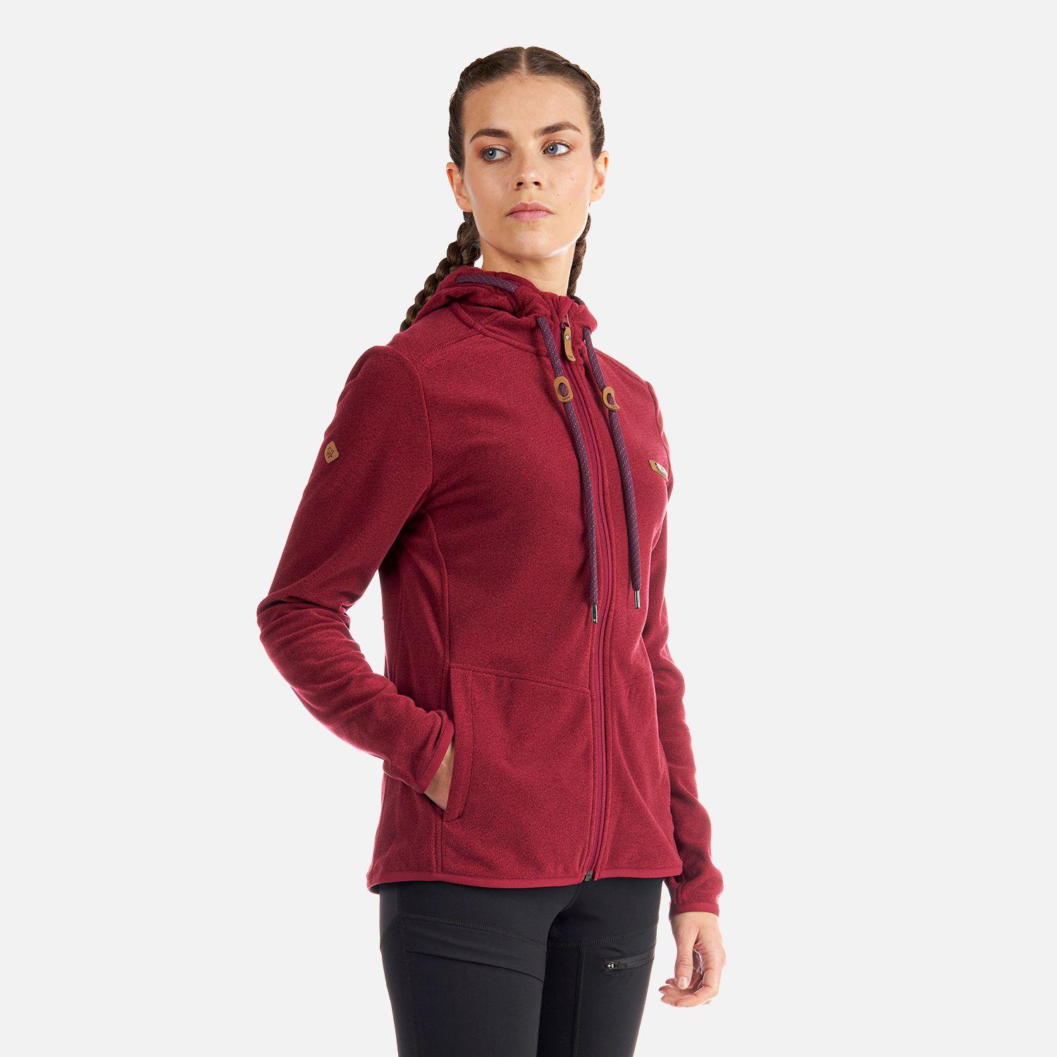 Poleron Mujer Stripes Nano-F Full Zip Hoody Frambuesa Lippi V23-2