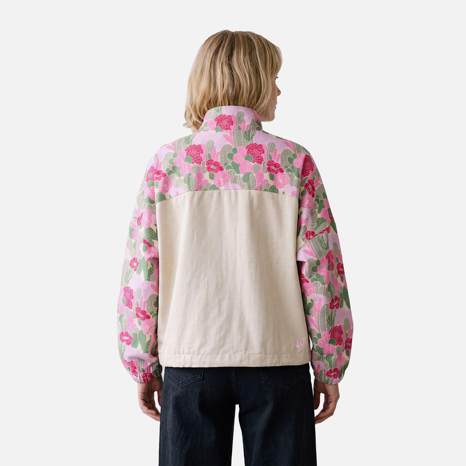 Chaqueta Mujer Hija Del Viento Print Crema Haka Honu V27-1